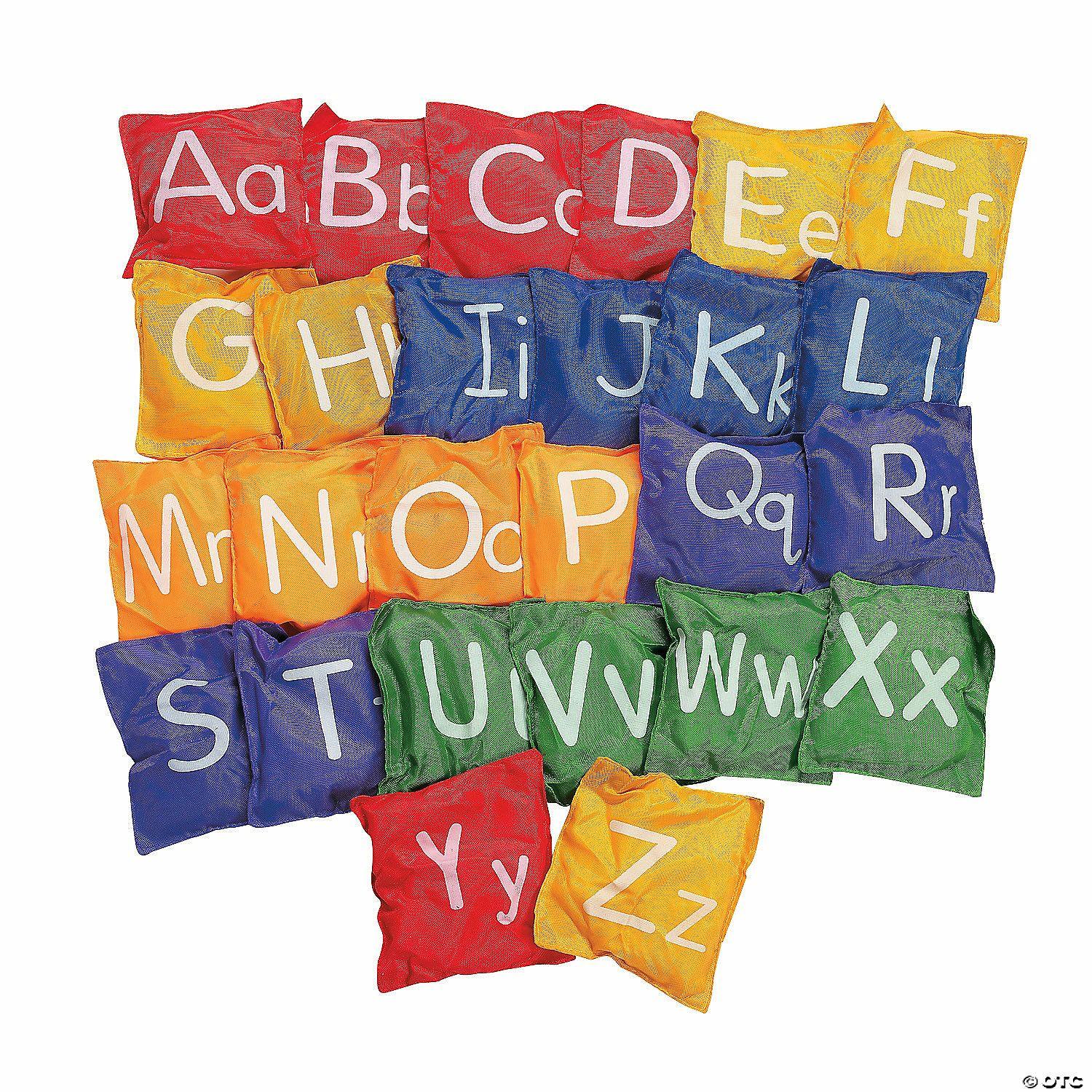 Active Play | 5″ Bright Colors Awesome Alphabet Nylon Bean Bags – 26 Pc.