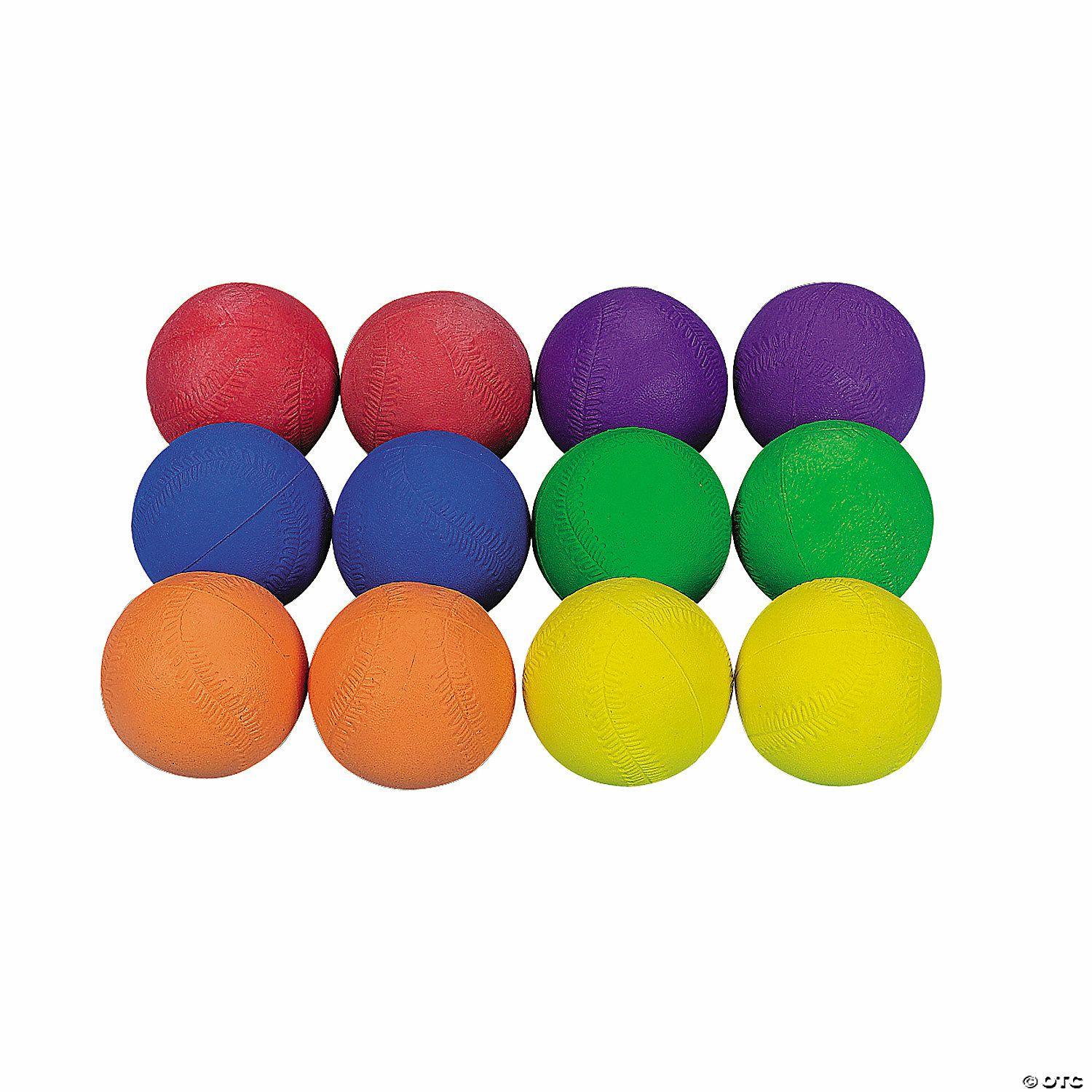 Active Play | Cool Colorful Rubber Baseballs – 12 Pc.