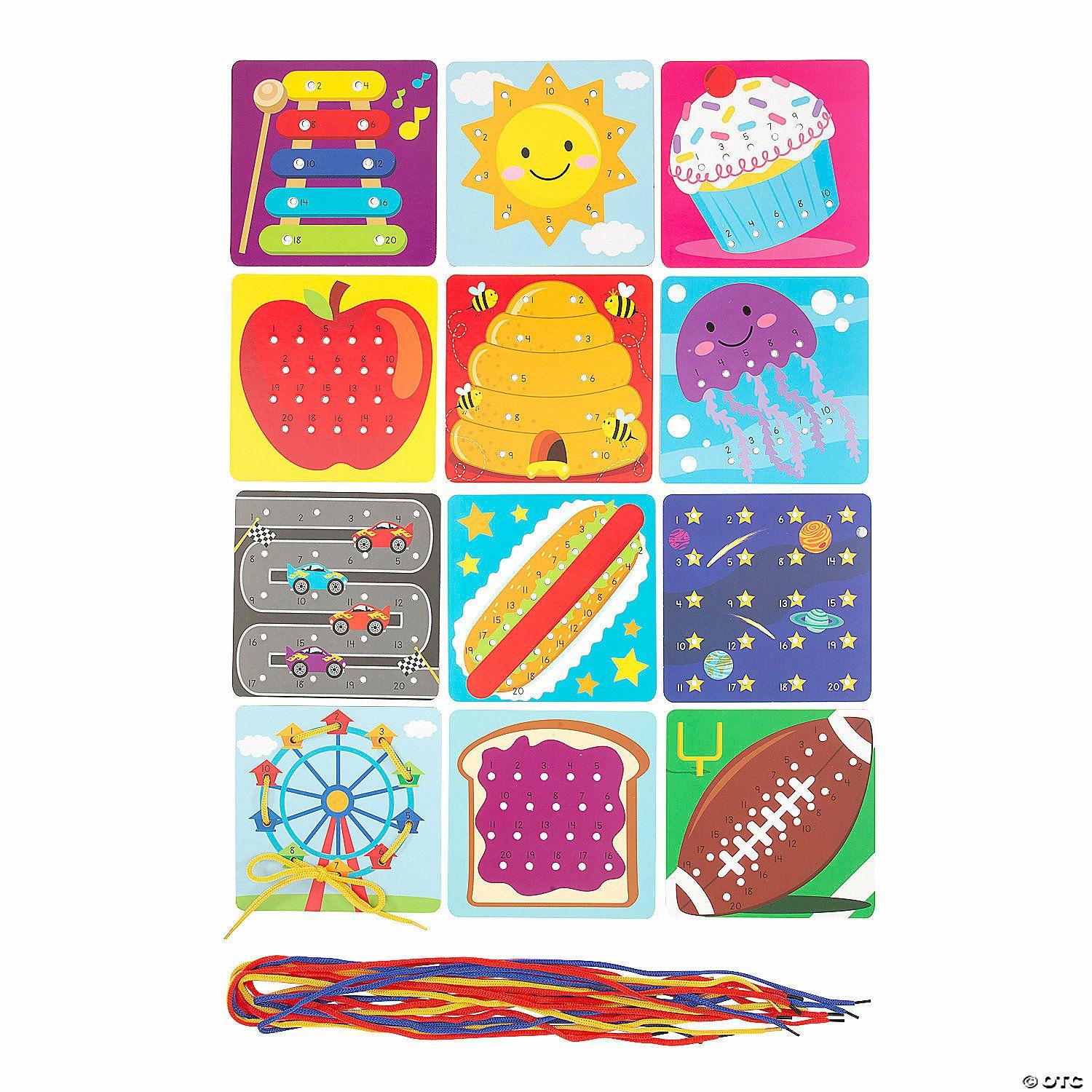 Active Play | Counting Lacing Cards – 12 Pc.