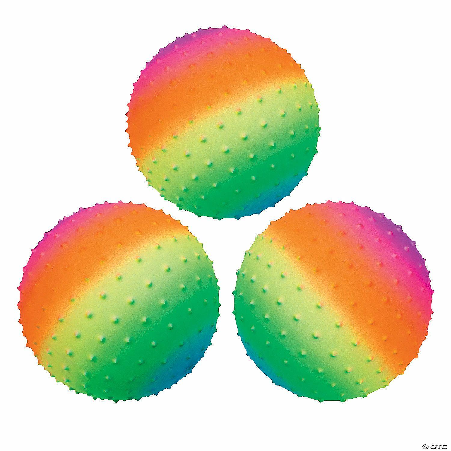 Active Play | Inflatable 8″ Rainbow Spike Balls – 12 Pc.