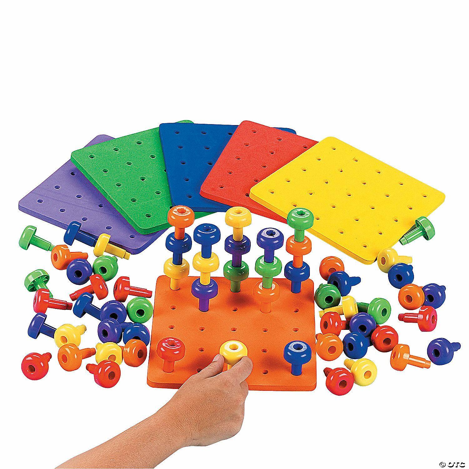 Active Play | Stack It High Peg Board Sets – 186 Pc.