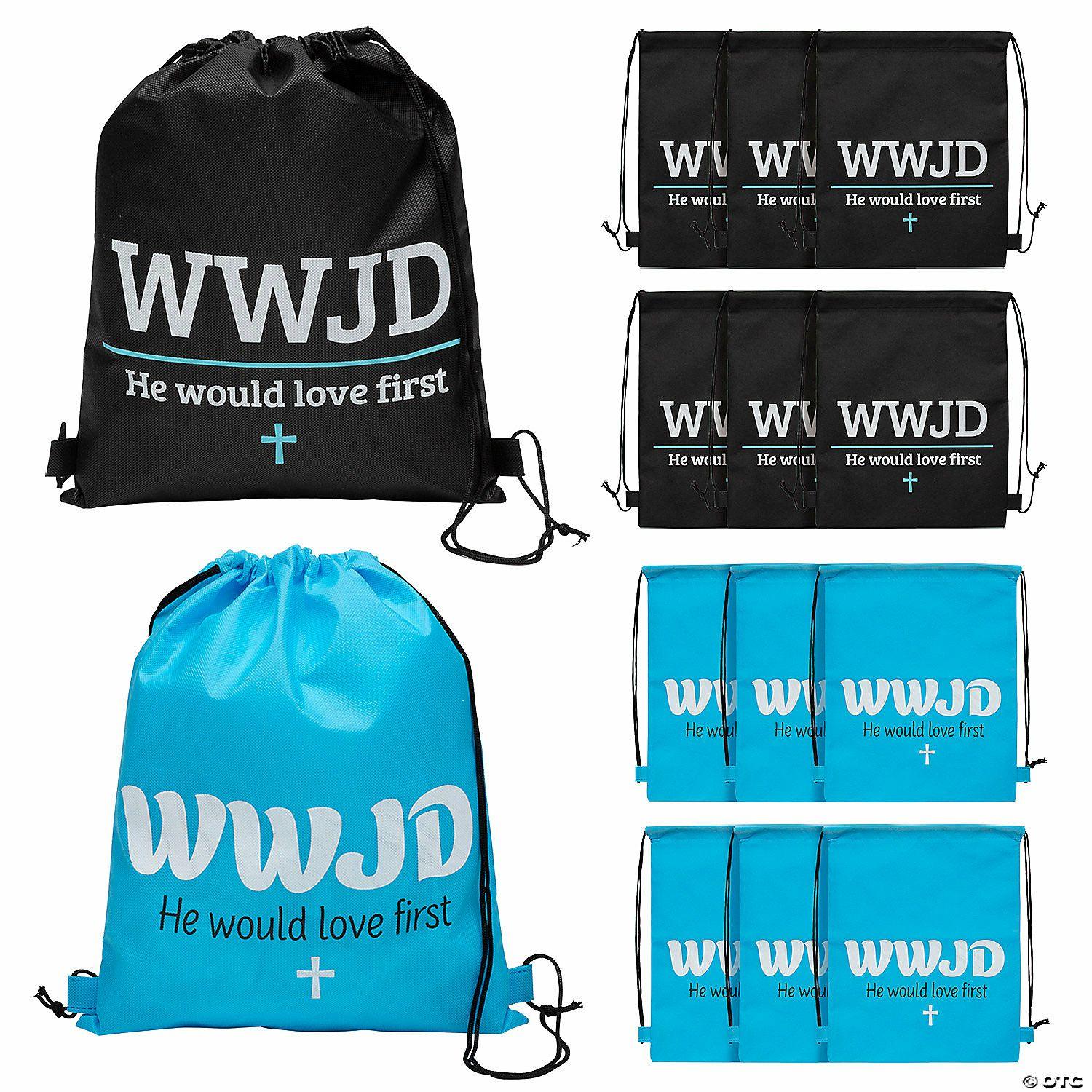 Backpacks | 12″ x 15″ Medium WWJD Nonwoven Drawstring Backpacks – 12 Pc.