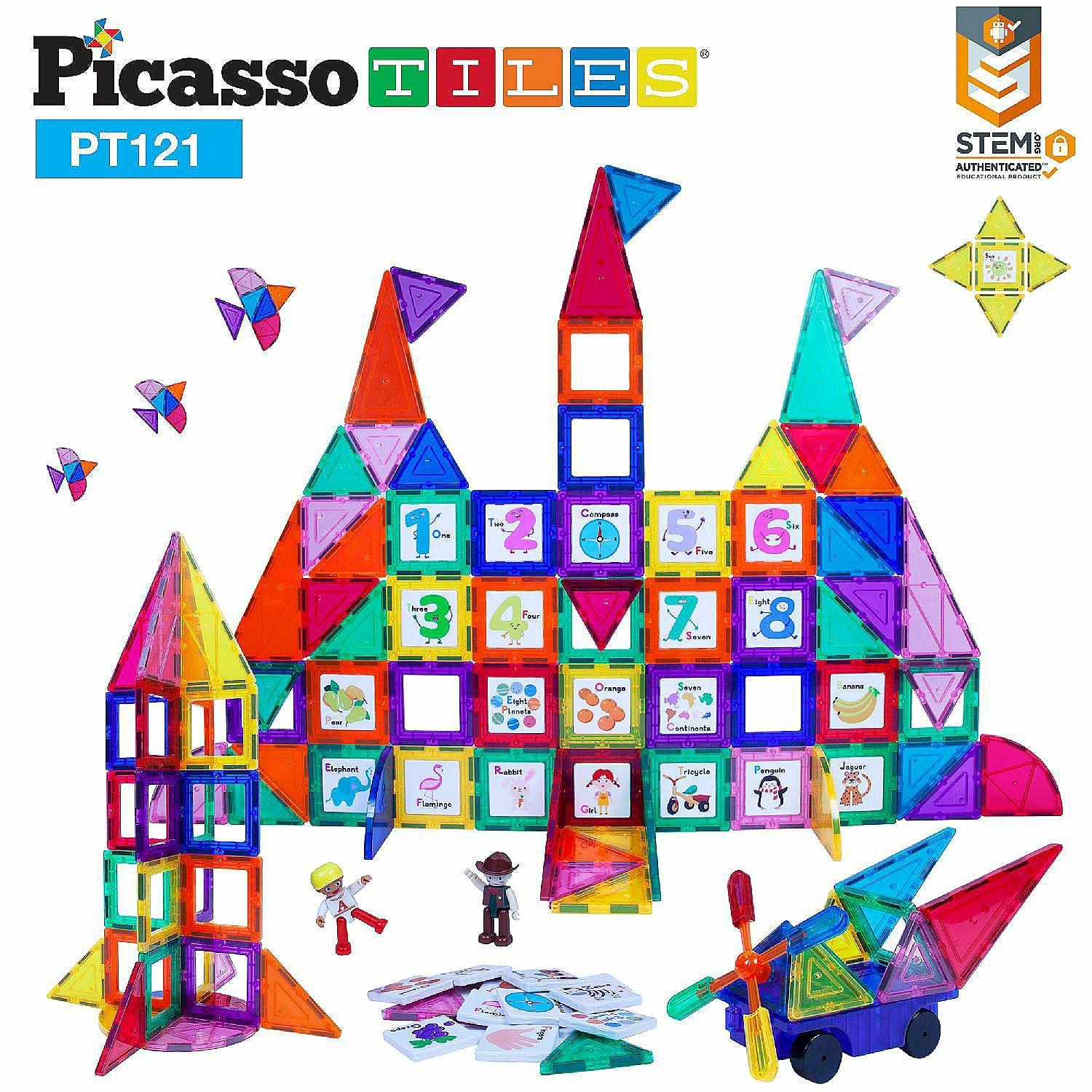 Blocks & Manipulatives | PicassoTiles 121 Piece Magnetic Building Block Set