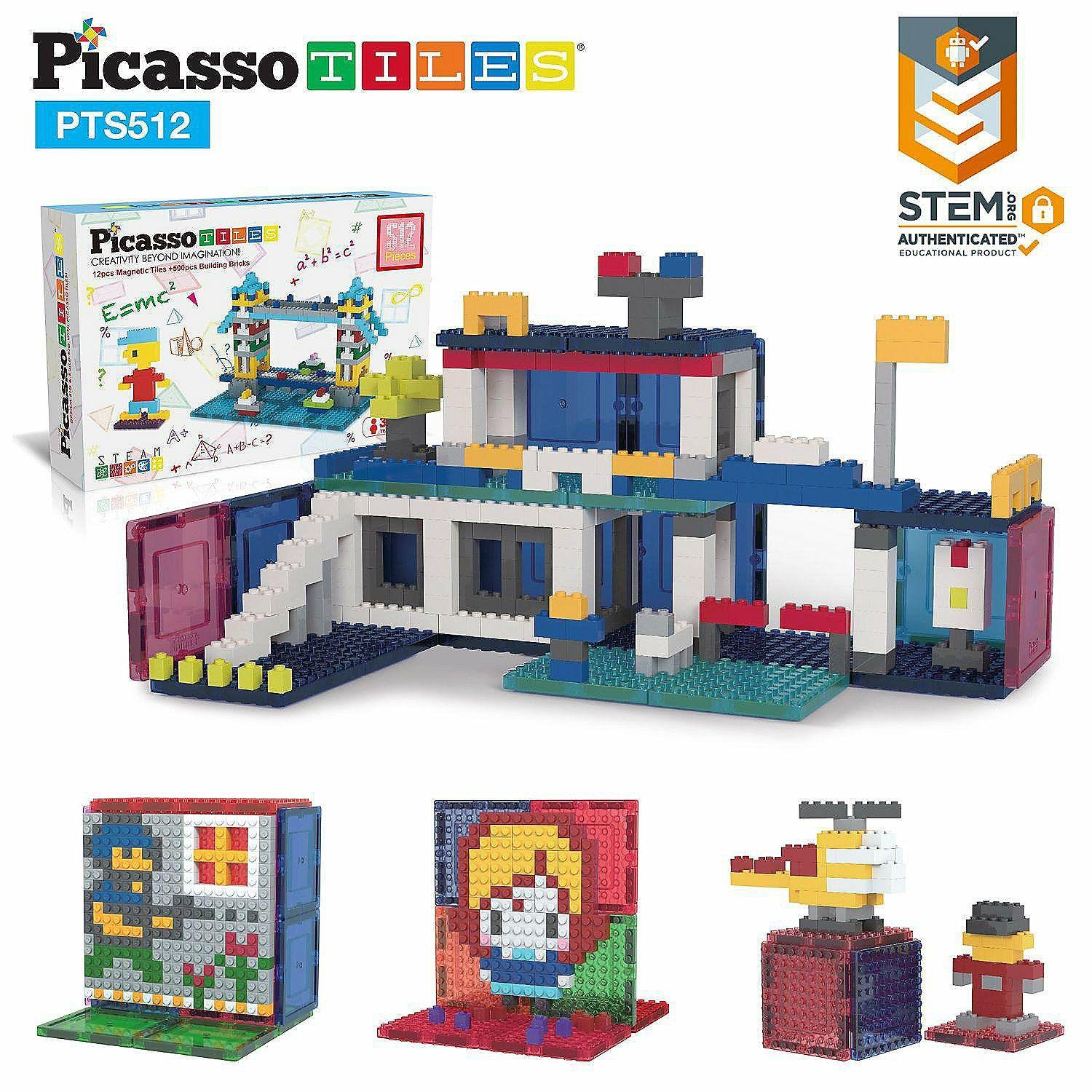 Blocks & Manipulatives | PicassoTiles – 512 Piece Magnetic Brick Tile and Brick Building Set