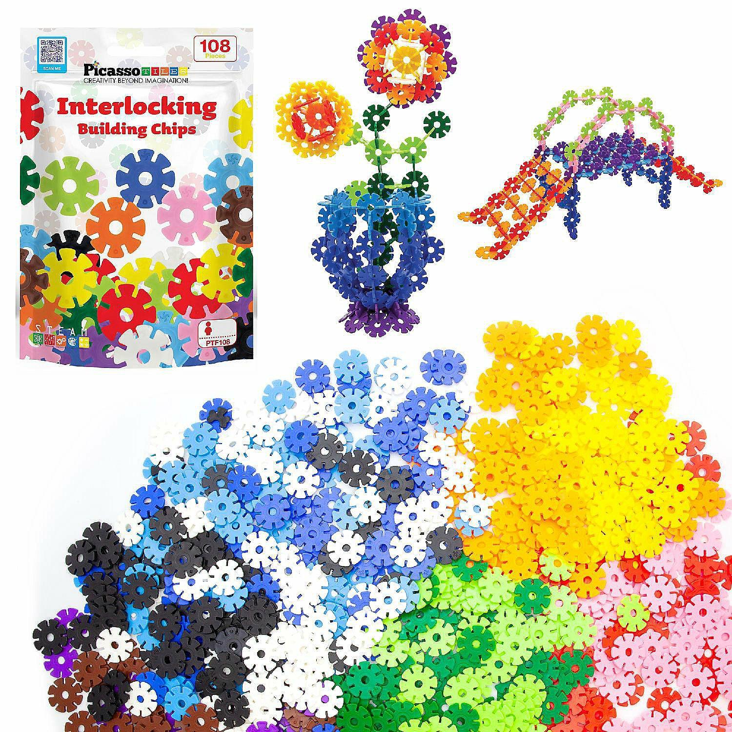 Blocks & Manipulatives | PicassoTiles Building Chips Interlocking Disc Construction Blocks in 12 Colors