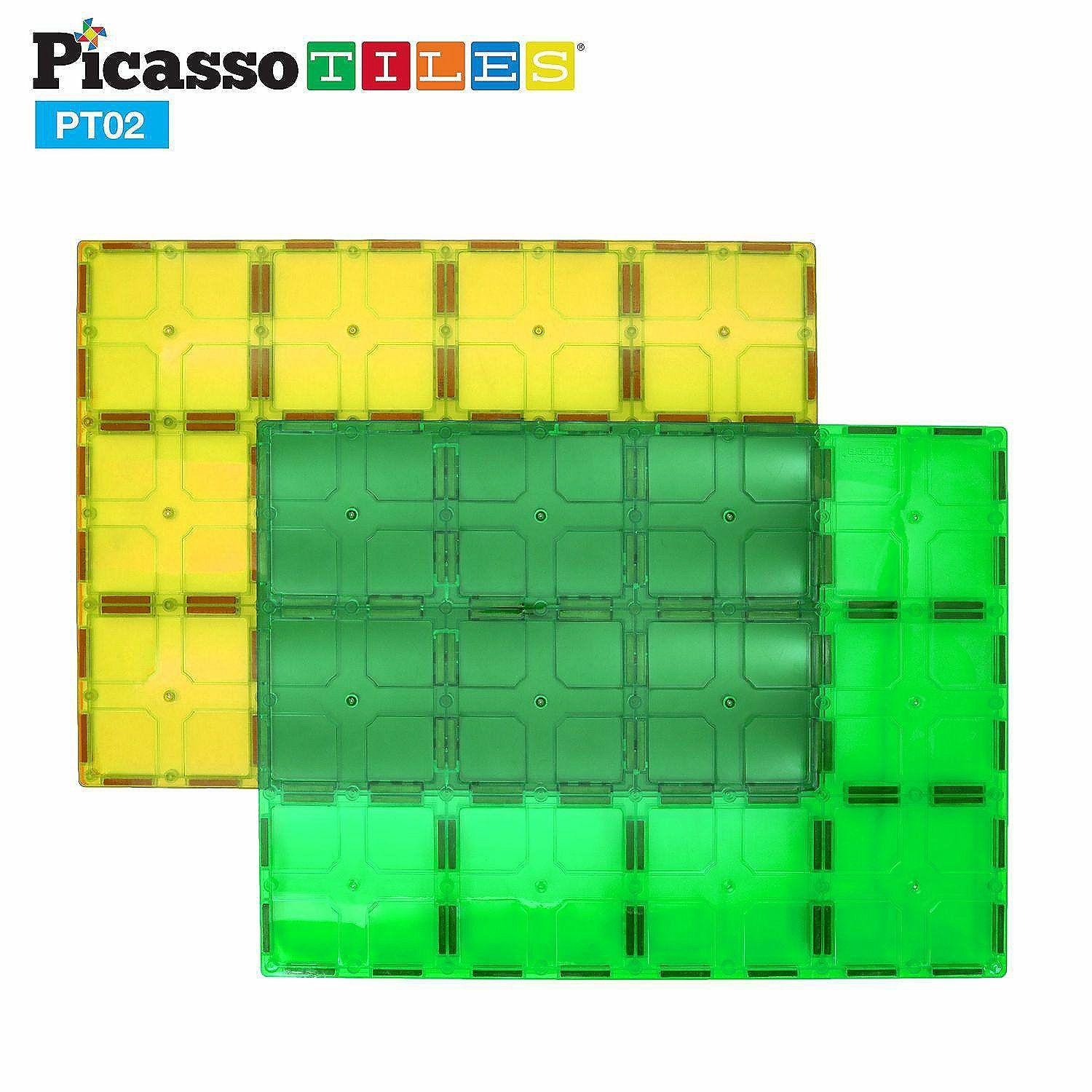 Blocks & Manipulatives | PicassoTiles – PT02 2 Piece Set Magnet Tiles Large Stabilizer Base Jumbo XL Plate