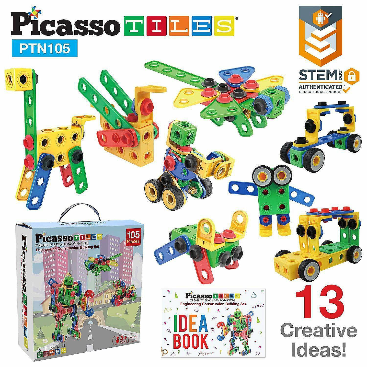 Blocks & Manipulatives | PicassoTiles – PTN105 Engineering Construction Set