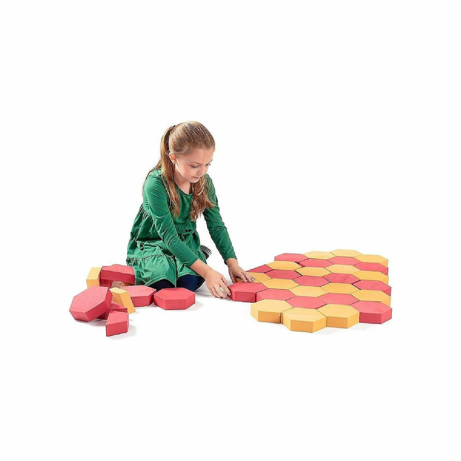 Blocks & Manipulatives | Playlearn Red and Tan Foam Paver Building Blocks – 30 Pieces