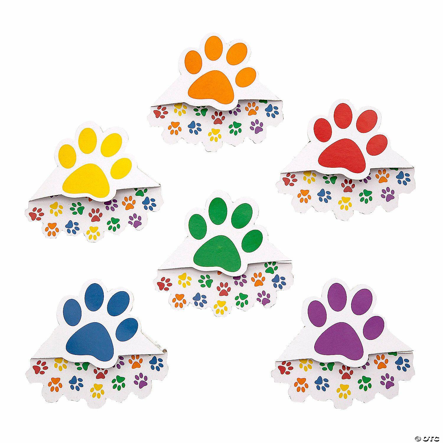 Bookmarks | 3 1/2″ x 3 1 4″ Paw Print Corner Cardstock Bookmarks – 24 Pc.