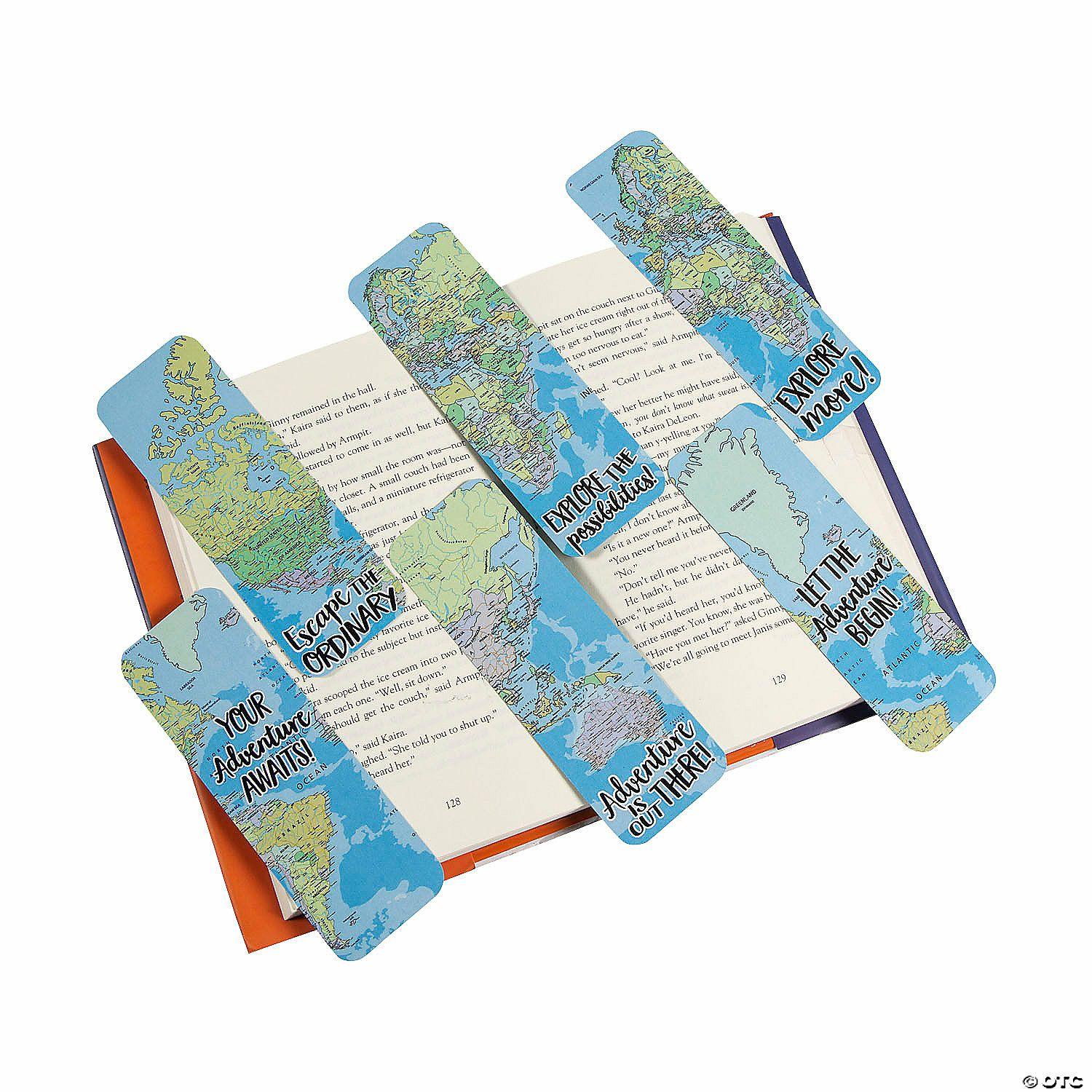 Bookmarks | Bulk 48 Pc. World Map Bookmarks