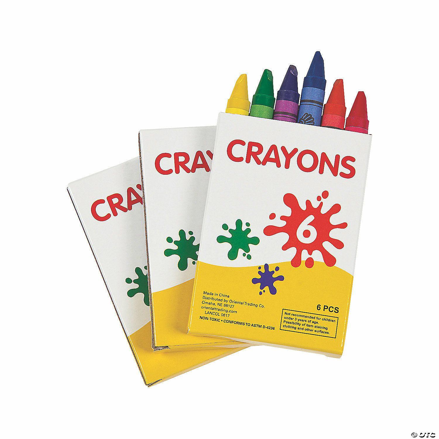 Bulk Classroom Supplies | 2 3/4″ Bulk 48 Boxes of Crayons – 6 Colors per Box