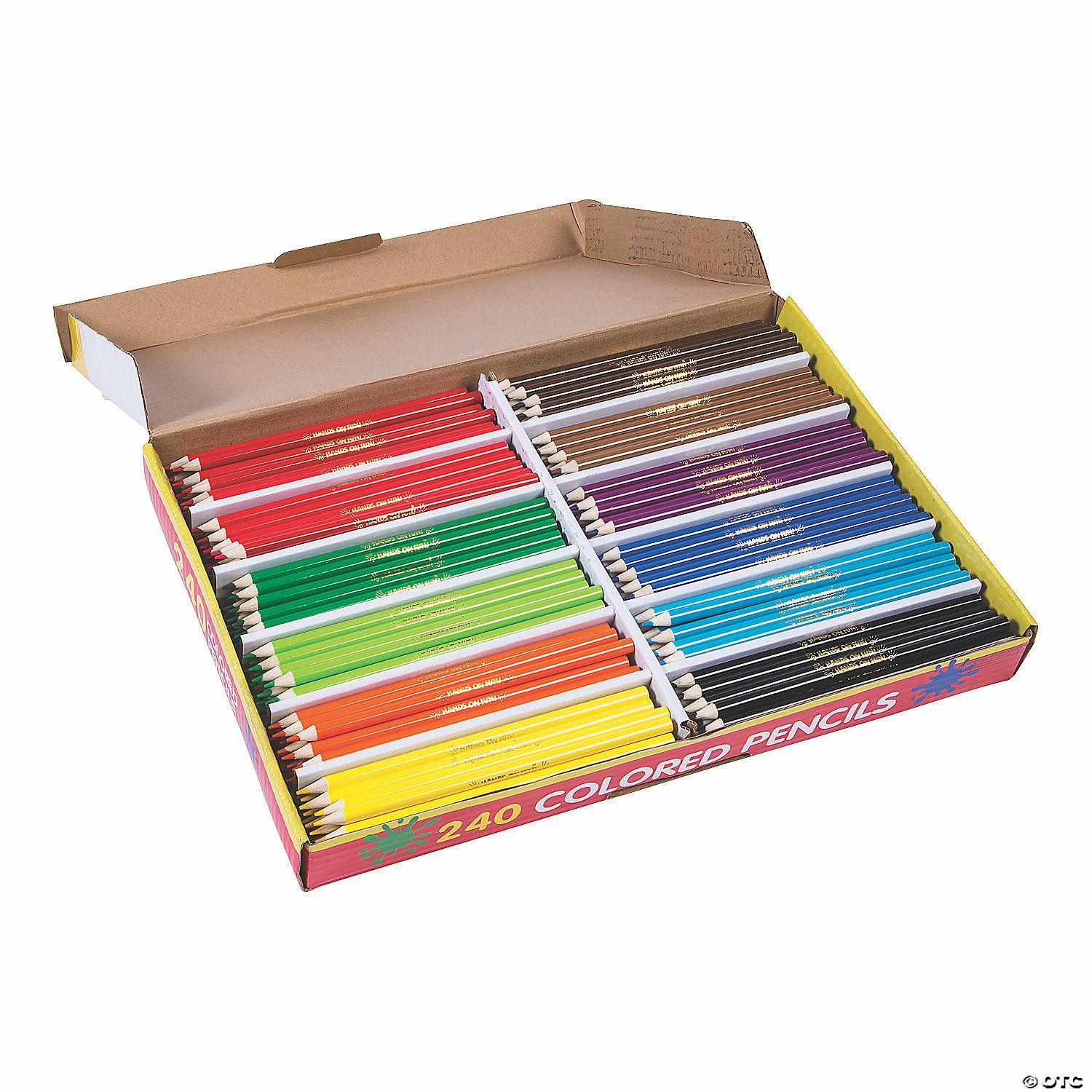 Bulk Classroom Supplies | 7 1/2″ Bulk 240 Pc. Cool Colored Pencils Classpack – 12 Colors Per Pack