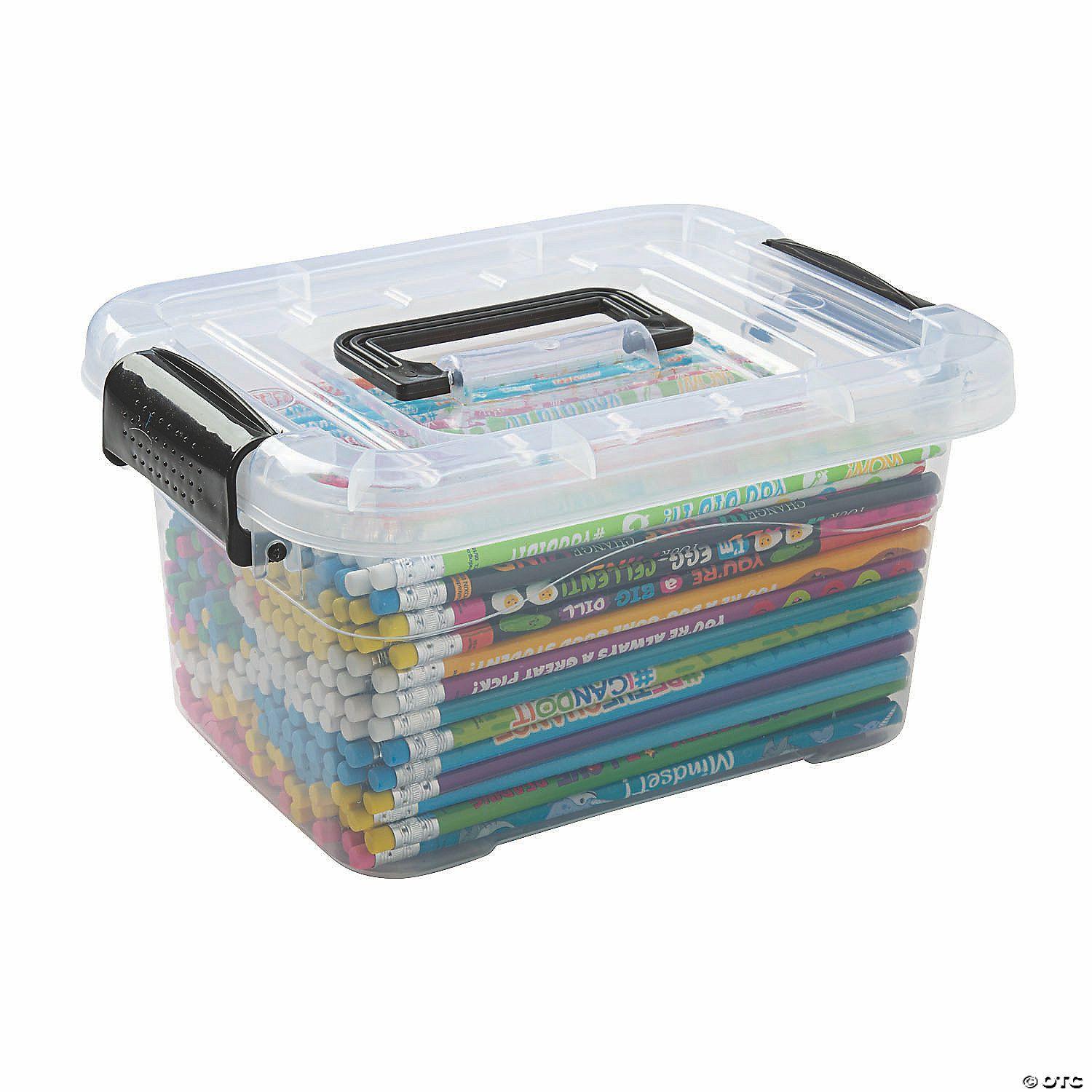 Bulk Classroom Supplies | 7 1/2″ Bulk 240 Pc. Motivational Wood Pencil Assortment with Plastic Tub