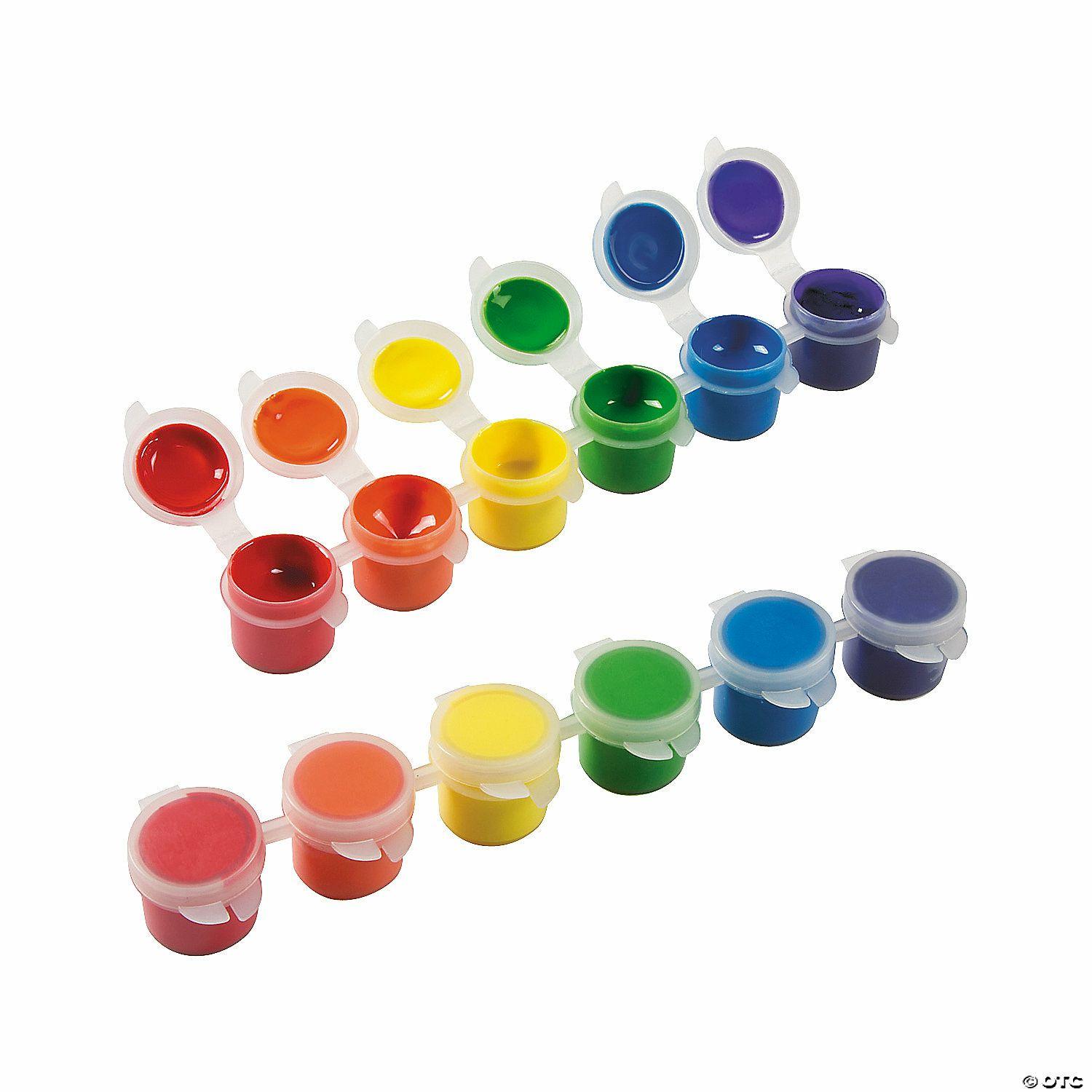 Bulk Classroom Supplies | 7″ 6-Color Rainbow Acrylic Paint Strip Classpack – Set of 24