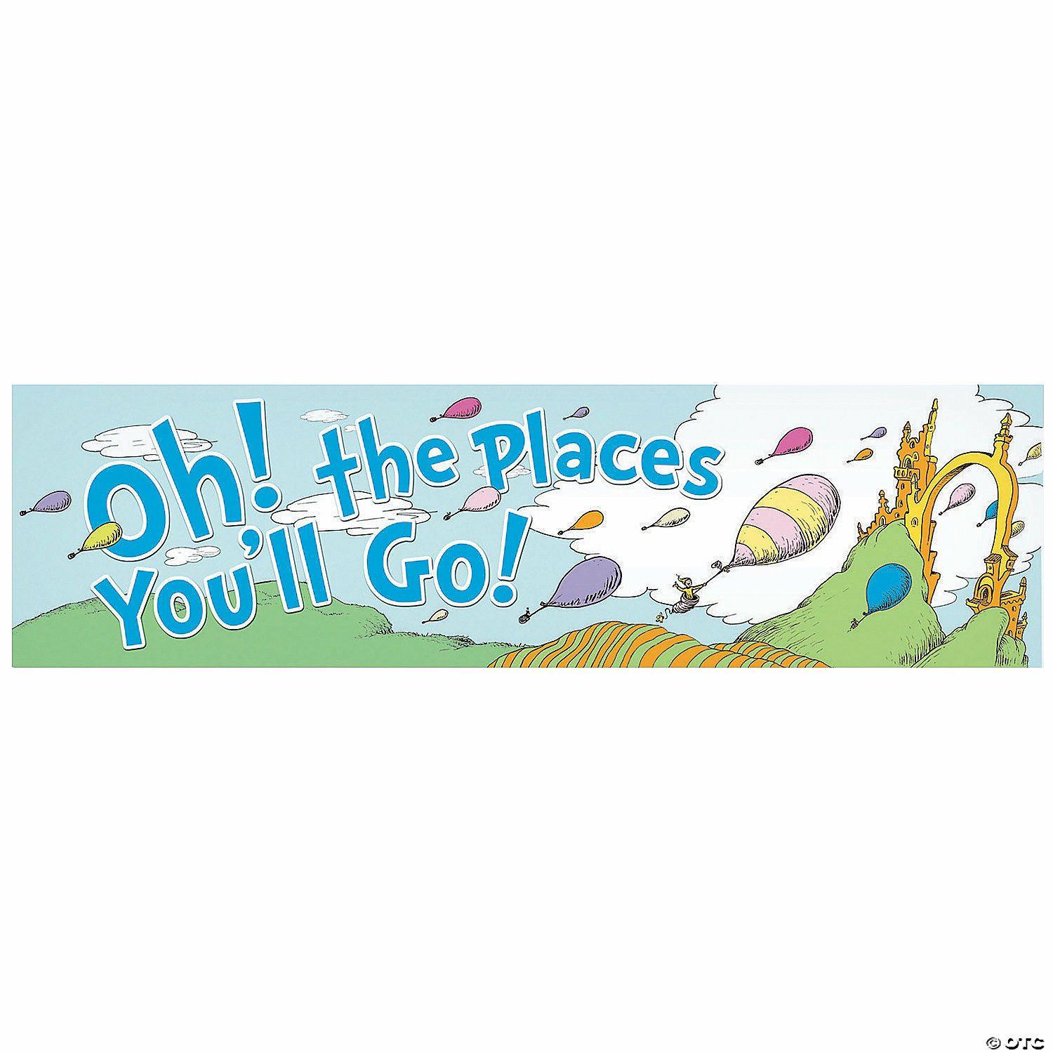 Bulletin Board Supplies | 45″ x 12″ Oh, the Places You&’ll Go Paper Banner