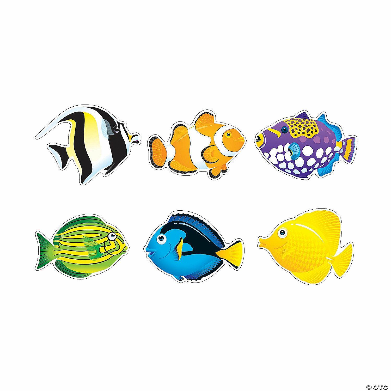 Bulletin Board Supplies | 5 1/2″ – 6″ Classic Accents® Fish Friends Cardstock Bulletin Board Cutouts – 36 Pc.