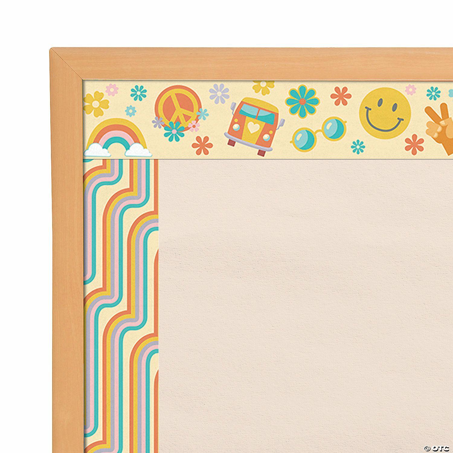 Bulletin Board Supplies | Groovy Double-Sided Bulletin Board Borders – 12 Pc.