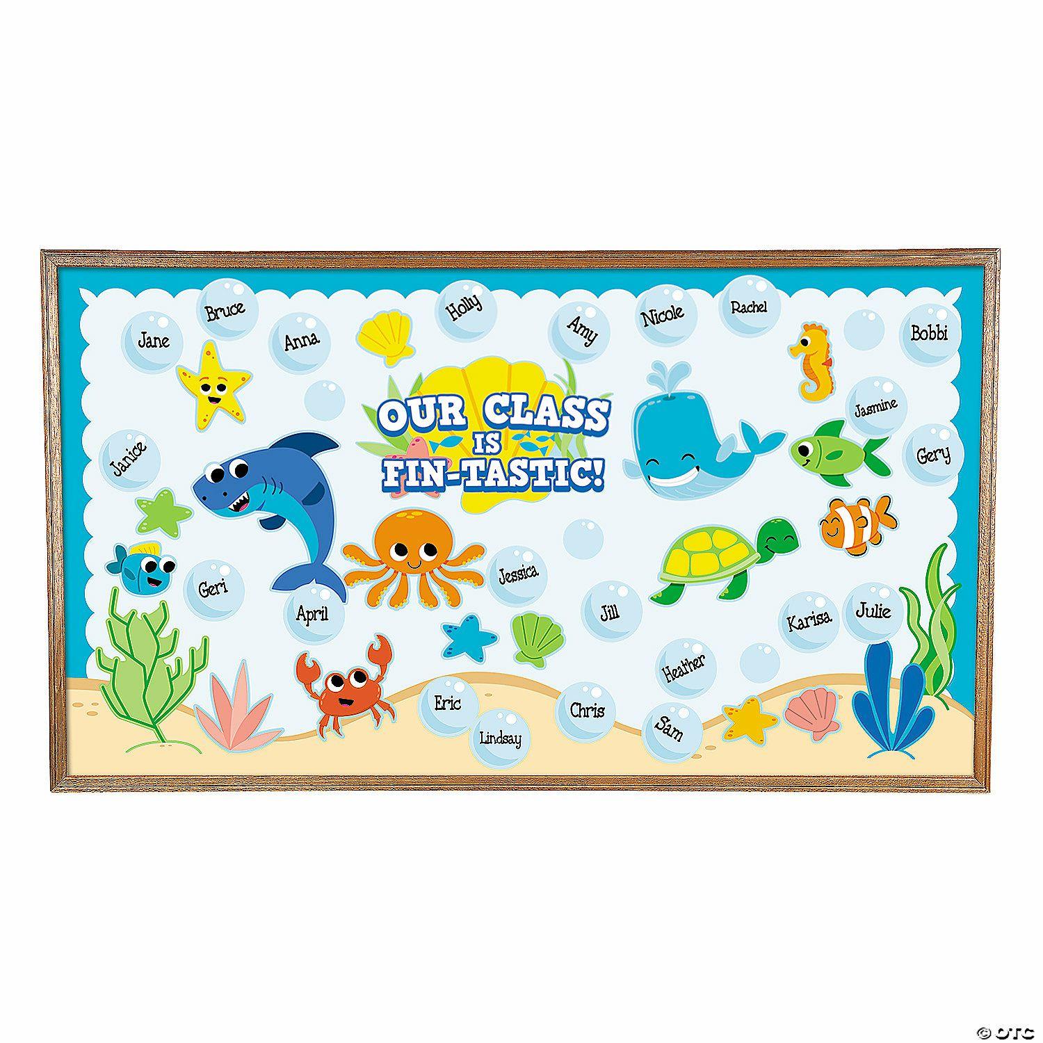 Bulletin Board Supplies | Under the Sea Cardstock Bulletin Board Decorating Set – 71 Pc.