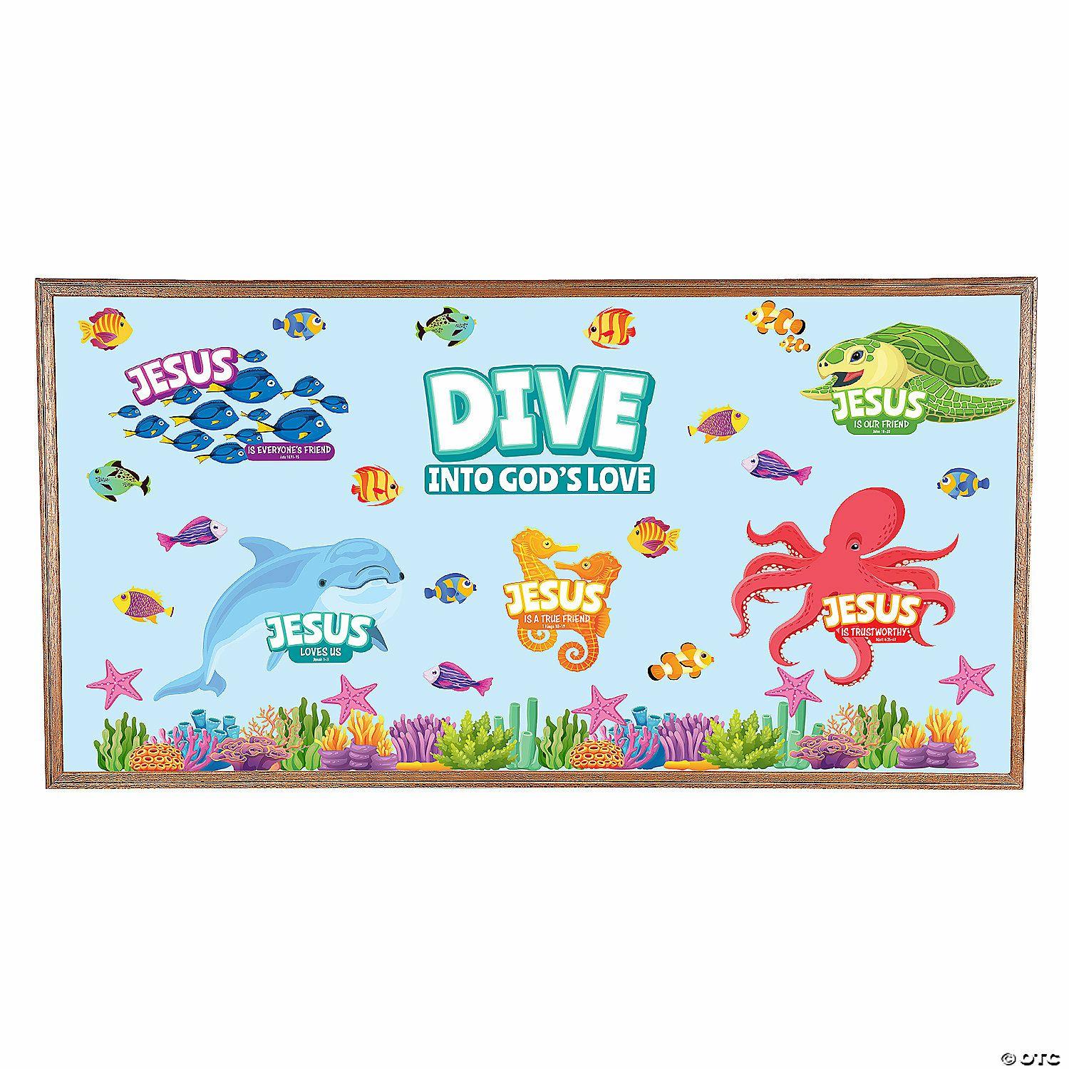 Bulletin Board Supplies | Under the Sea VBS Classroom Bulletin Board Set – 36 Pc.