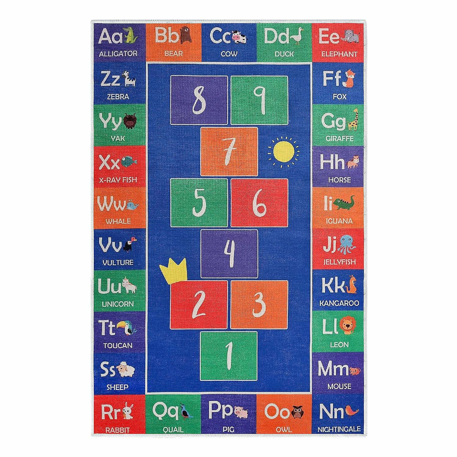 Classroom Carpets | SUSSEXHOME HopScotch Educational Rug 3×5