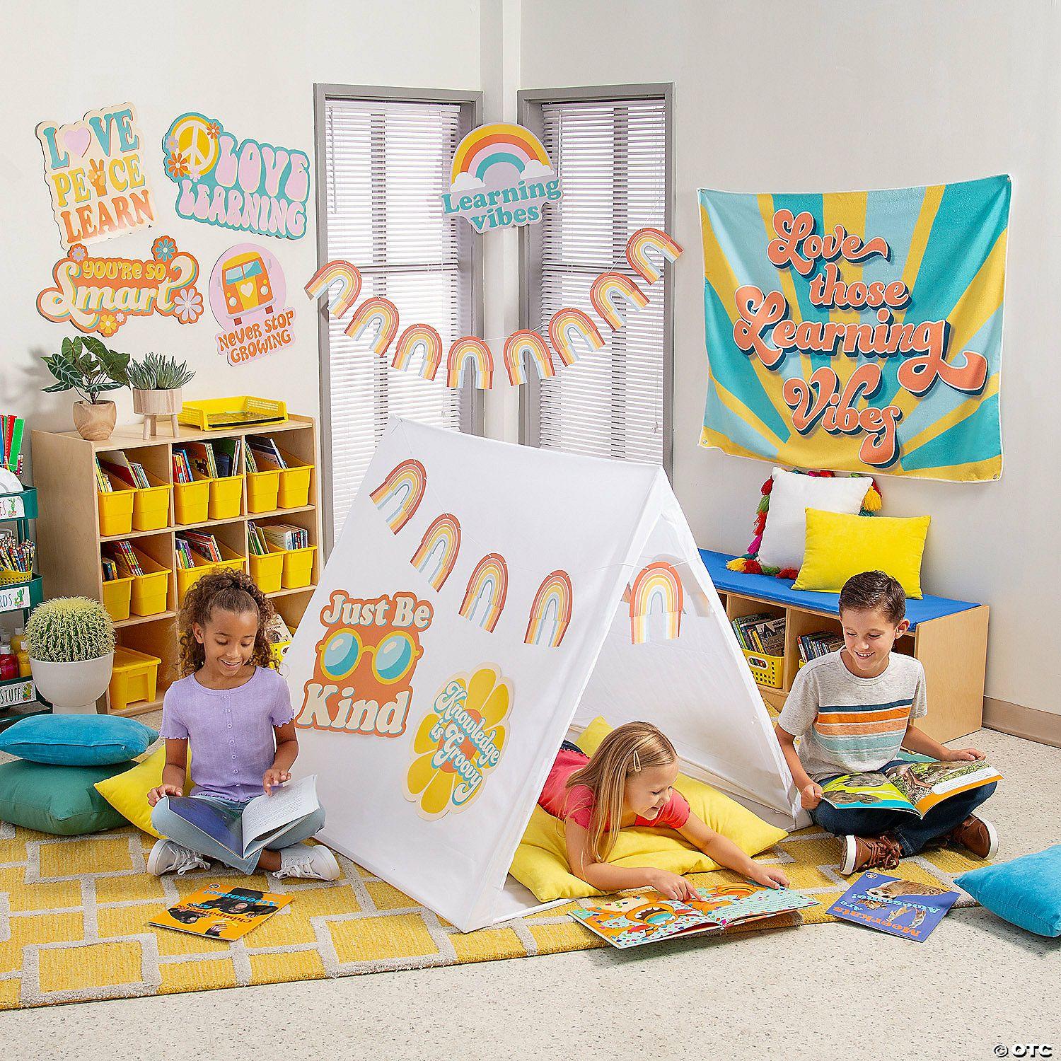 Classroom Decorating Kits | Groovy Reading Corner Tent Kit – 12 Pc.