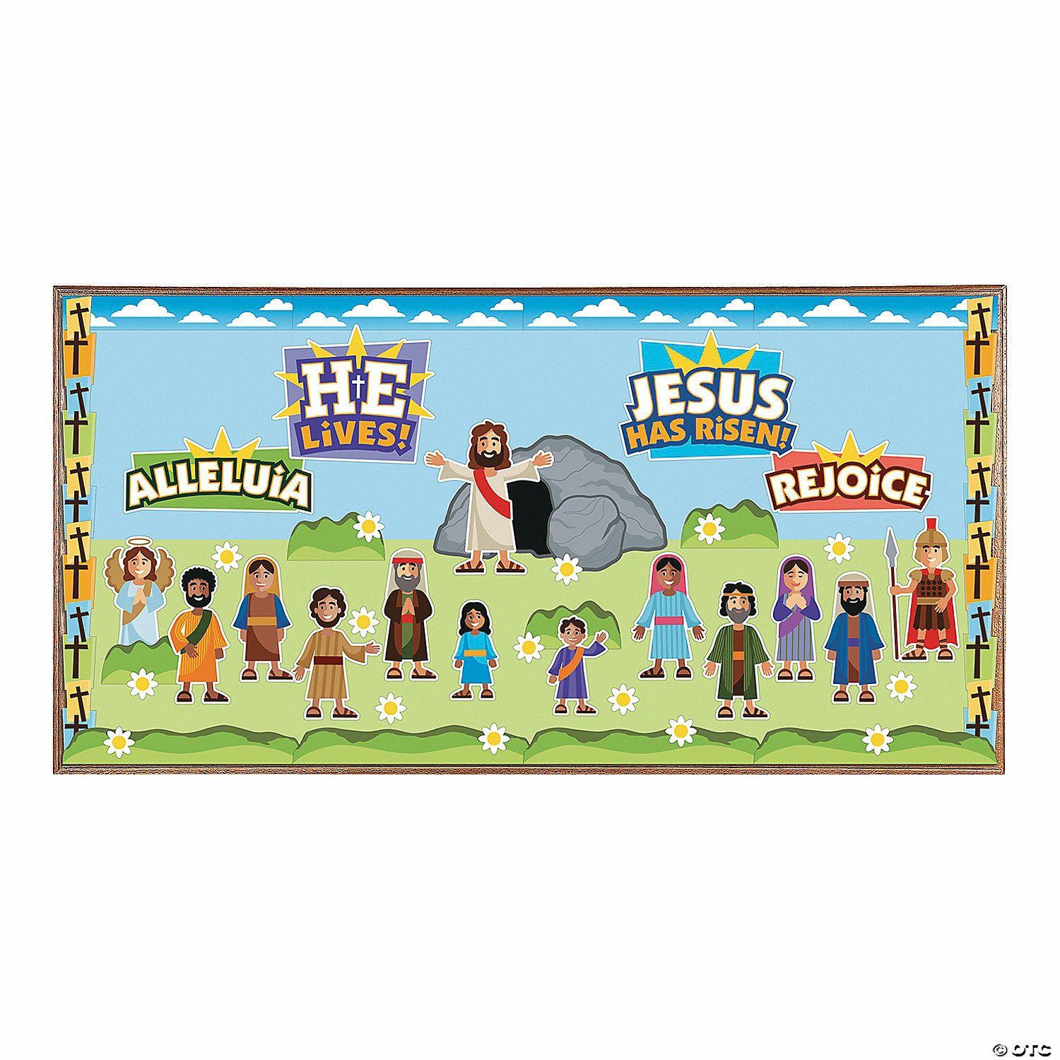 Classroom Decorating Kits | He Lives Bulletin Board Set – 68 Pc.