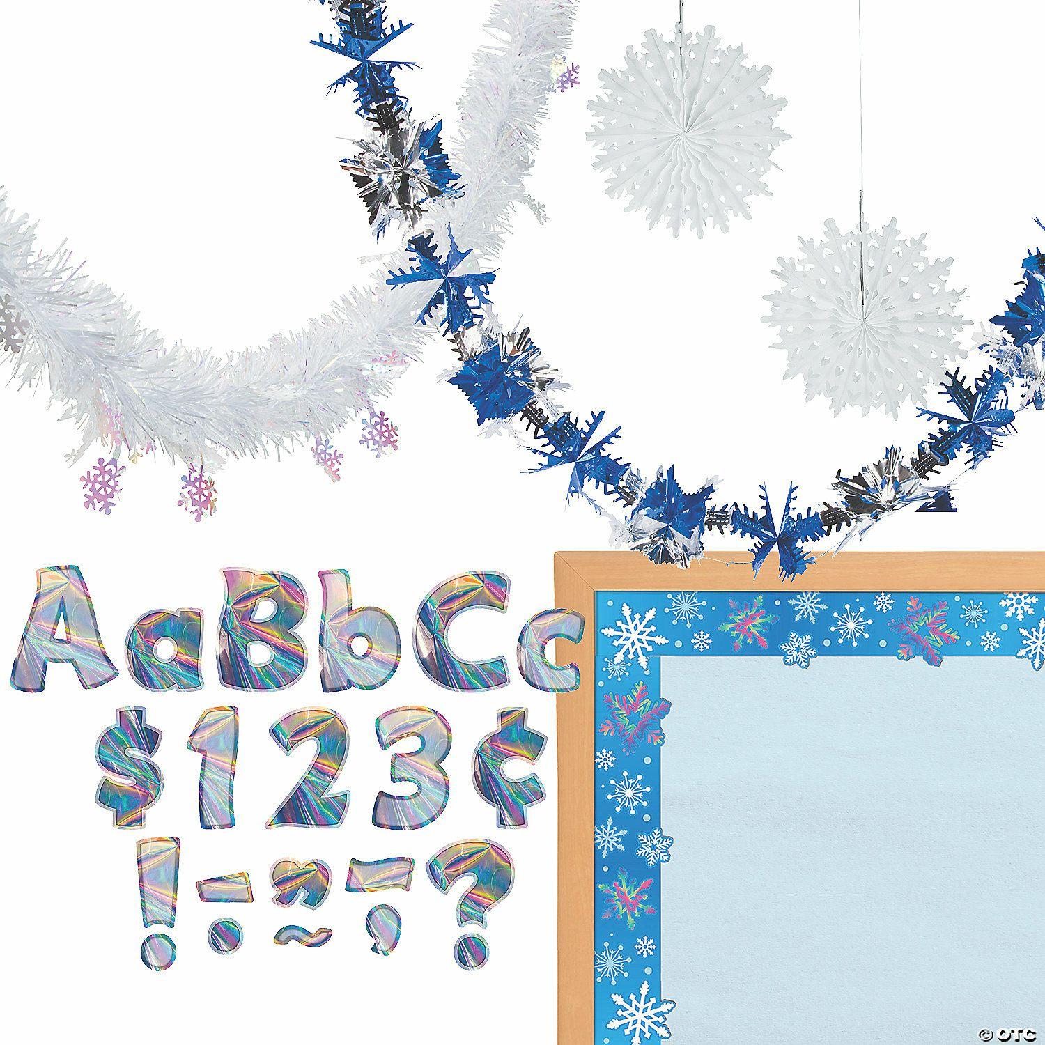 Classroom Decorating Kits | Textured Elements Winter Classroom Decorating Kit – 234 Pc.