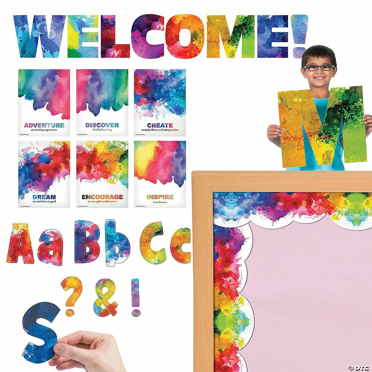 Classroom Decorating Kits | Watercolor Classroom Decorating Kit – 254 Pc.