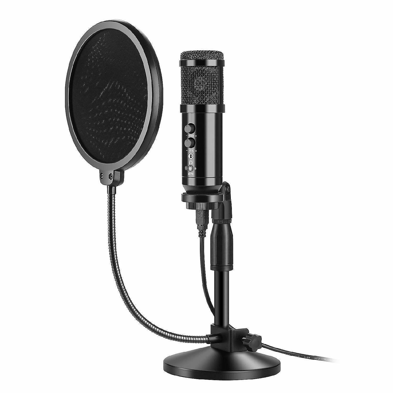 Classroom Technology | AGPtEK USB Microphone Kit 192KHz/24Bit USB Condenser Podcast Streaming Microphone with Table Mic Stand