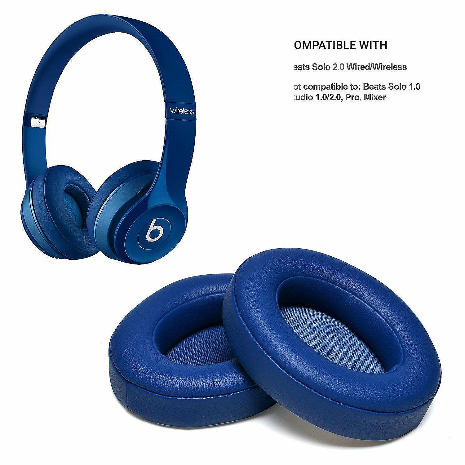 Classroom Technology | Blue Replacement Ear Pads Cushion for Beats Dr Dre Solo 2 Wireless Headphone