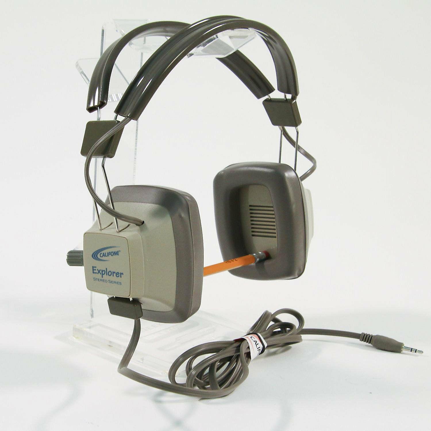 Classroom Technology | Califone EH-3SV Explorer Binaural Headphones, Light Grey/Beige