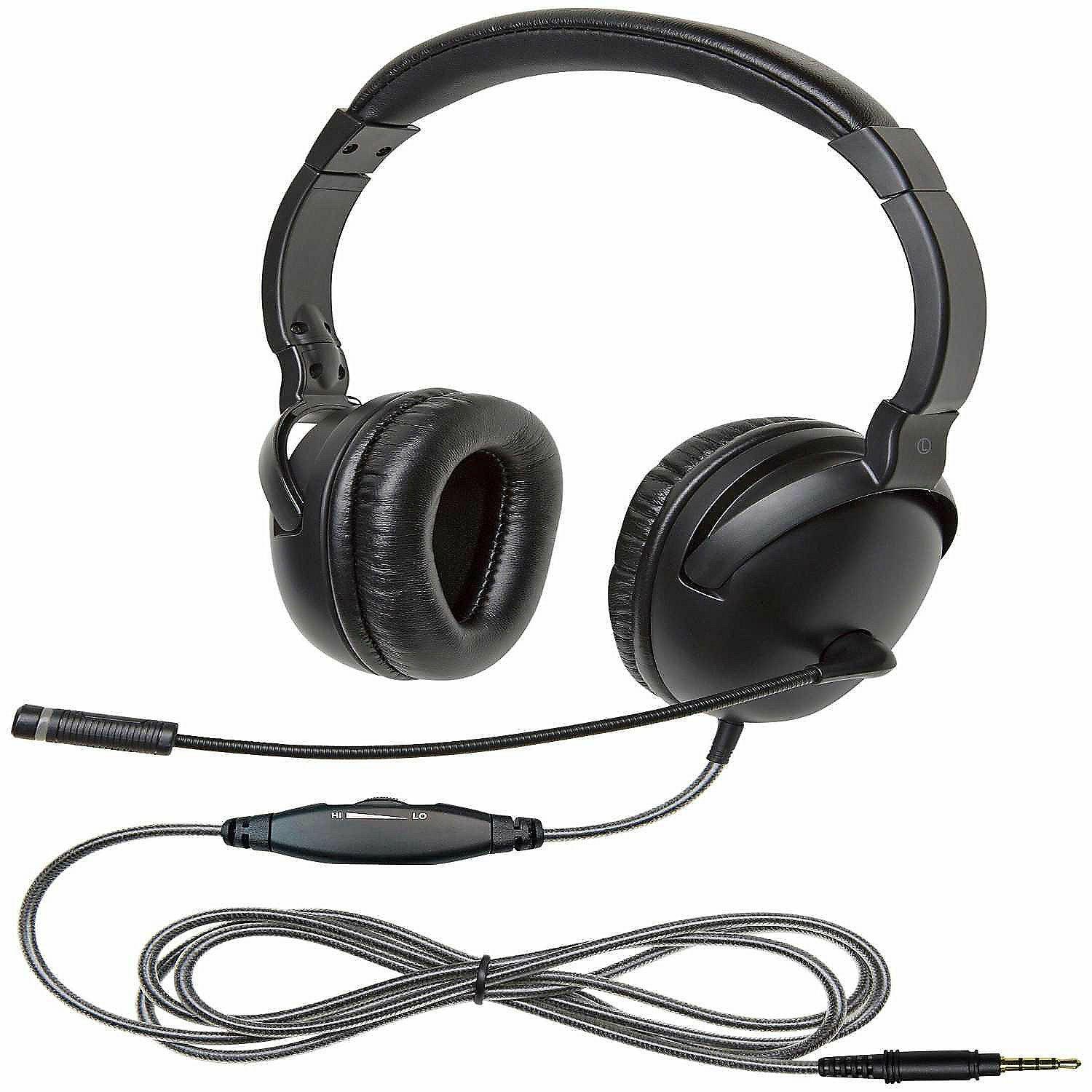 Classroom Technology | Califone NeoTech Plus 1017MT Premium, Over-Ear Stereo Headset with Gooseneck Microphone, 3.5mm Plug, Black