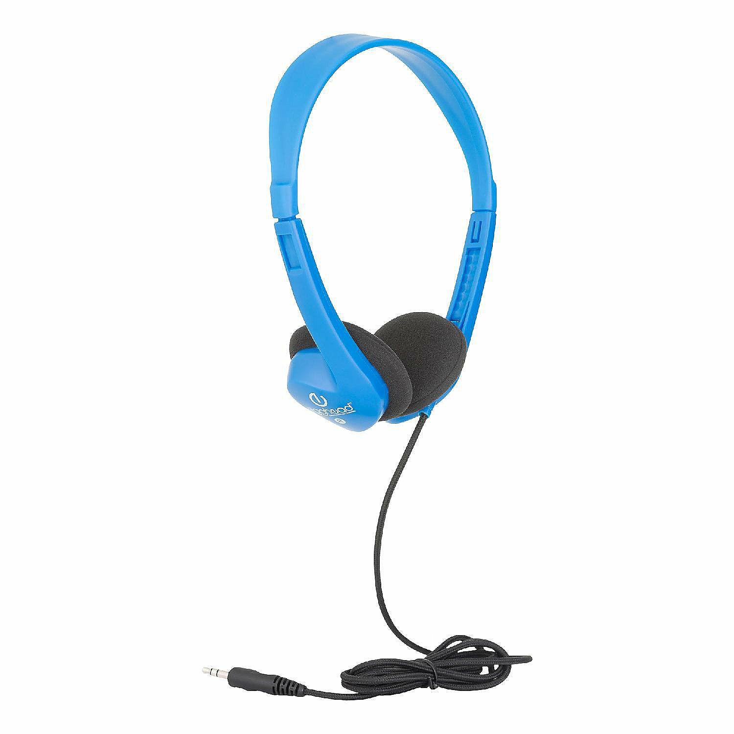 Classroom Technology | Egghead Egghead Heavy-Duty Stereo School Headphones with Tangle-Free Cord (Pack of 20) Blue