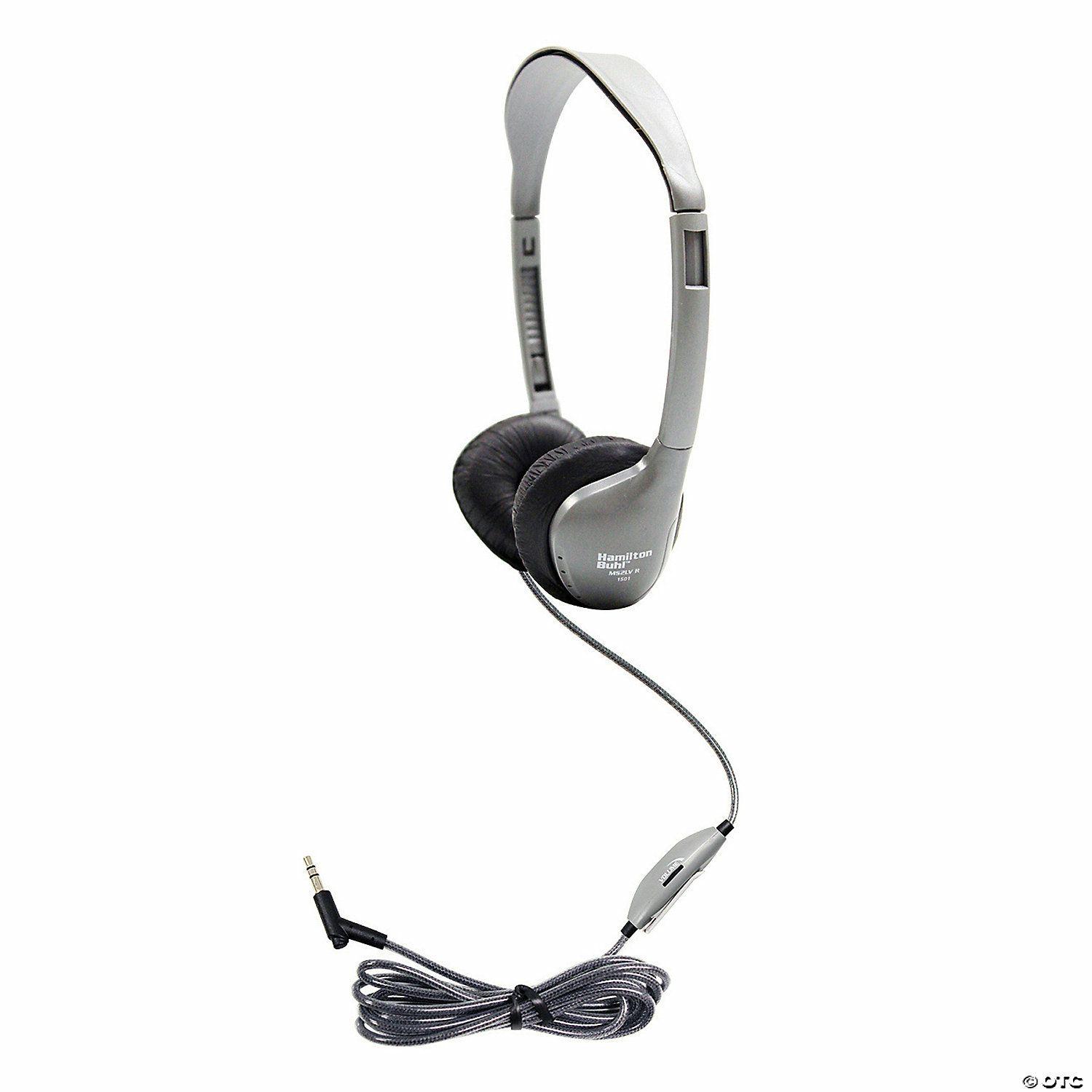 Classroom Technology | HamiltonBuhl SchoolMate™ On-Ear Stereo Headphone with Leatherette Cushions and in-line Volume