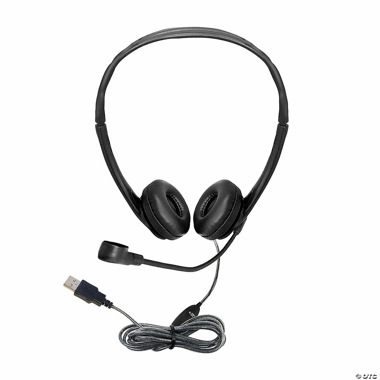 Classroom Technology | HamiltonBuhl WorkSmart Personal Headset – USB with Steel-Reinforced Gooseneck Microphone, Leatherette Ear Cushions