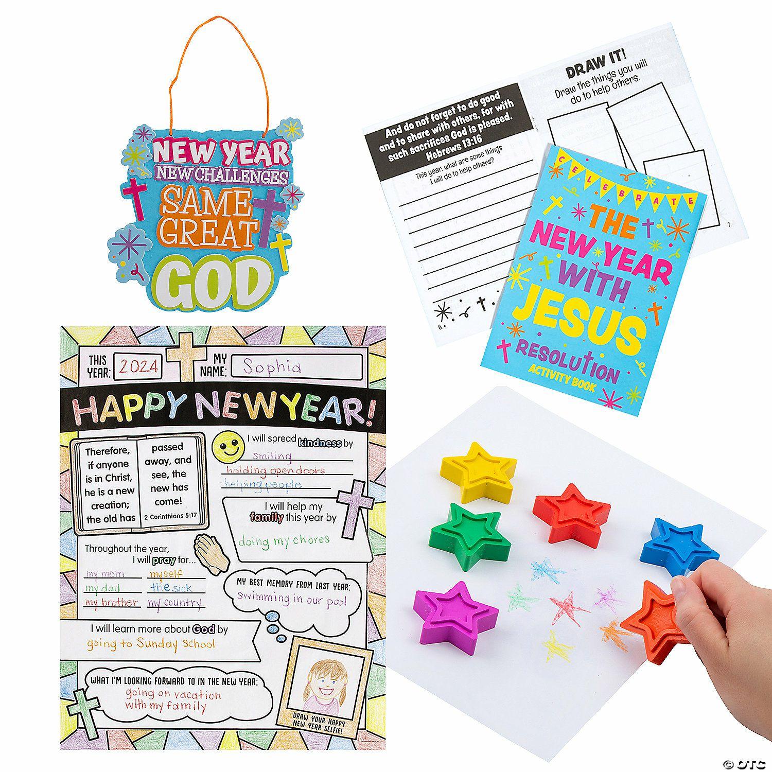 Crayons | 102 Pc. Religious Happy New Year Activity Kit for 12