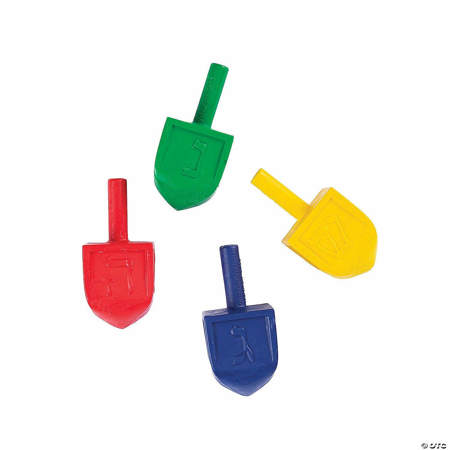 Crayons | 4-Color Dreidel-Shaped Crayons – 24 Pc.