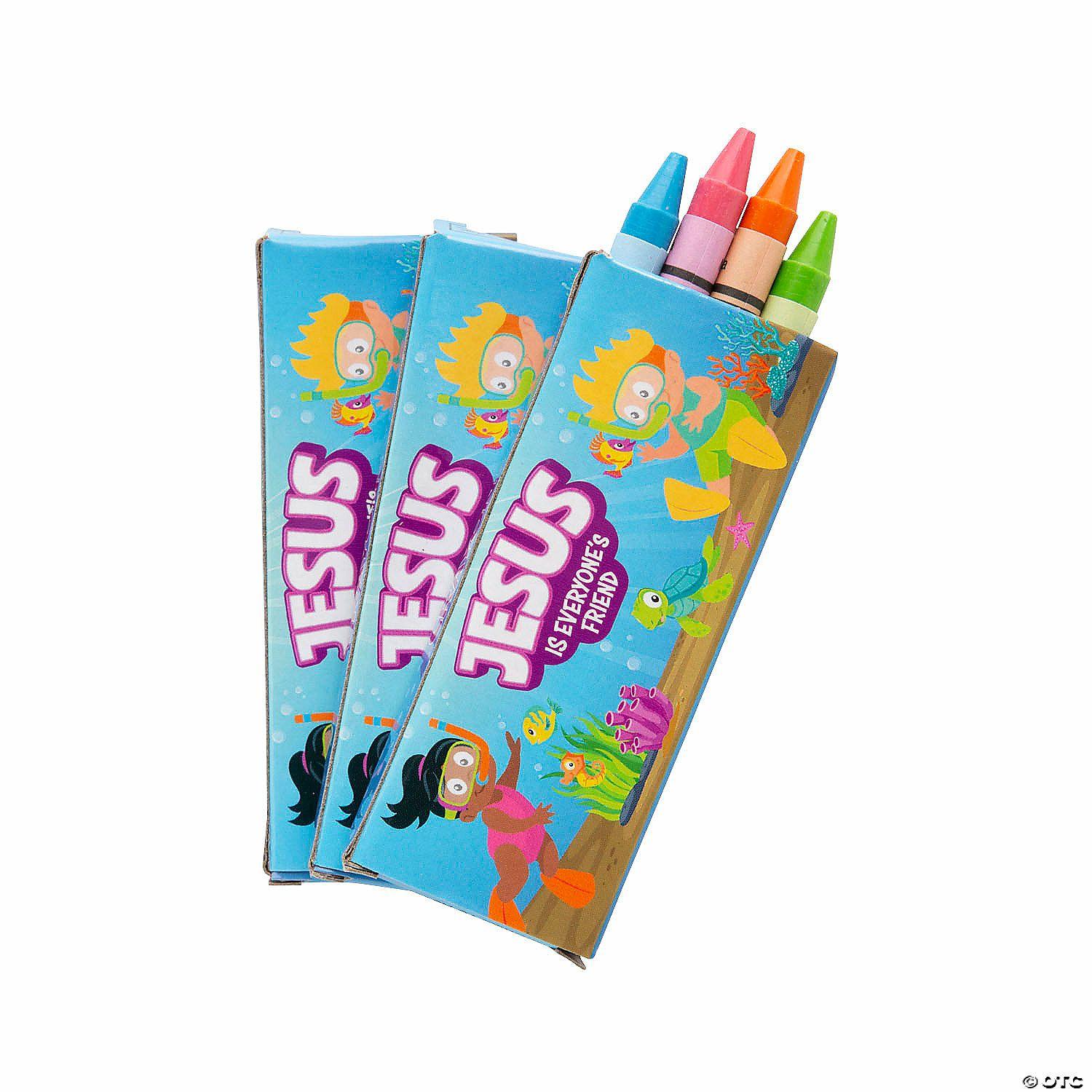 Crayons | 4-Color Under the Sea VBS Crayons – 12 Boxes