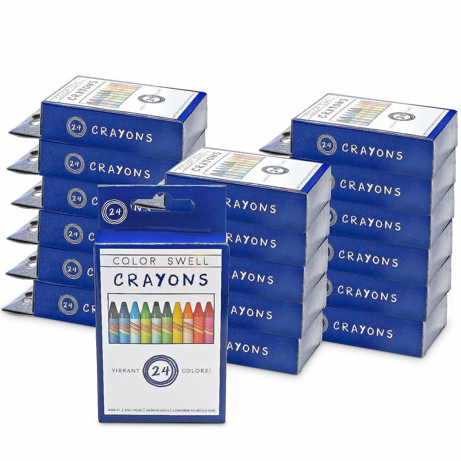 Crayons | Color Swell Crayons Bulk Packs – 18 Boxes of 24 Vibrant Colored Crayons of Teacher-Quality Classroom Pack