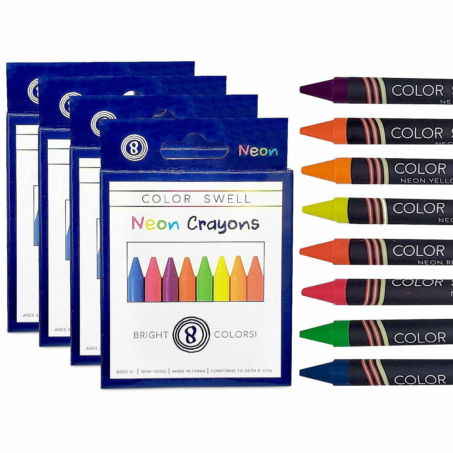 Crayons | Color Swell Neon Crayons, 4 Packs