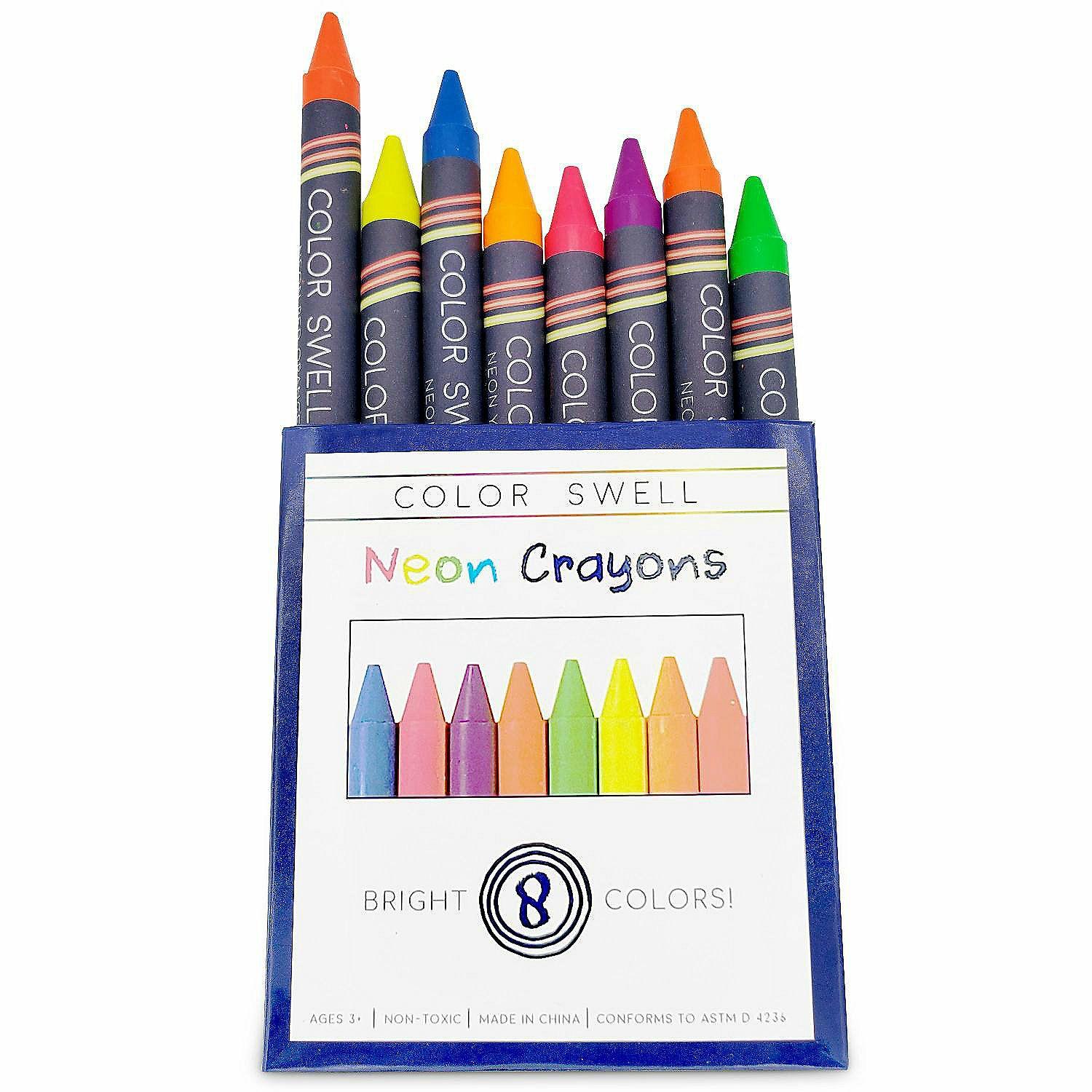 Crayons | Color Swell Neon Crayons Bulk Packs – 18 Boxes of Fun Neon Bulk Crayons (144 total)