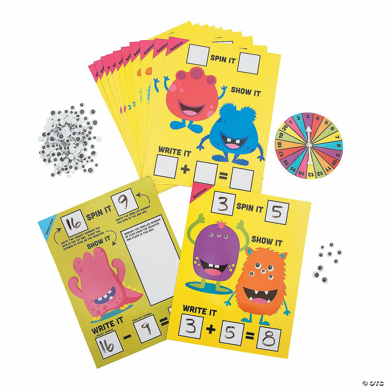 Curriculum Kits | Spin Write Show It Dry Erase Monster Math Mats Kit -524 Pc.