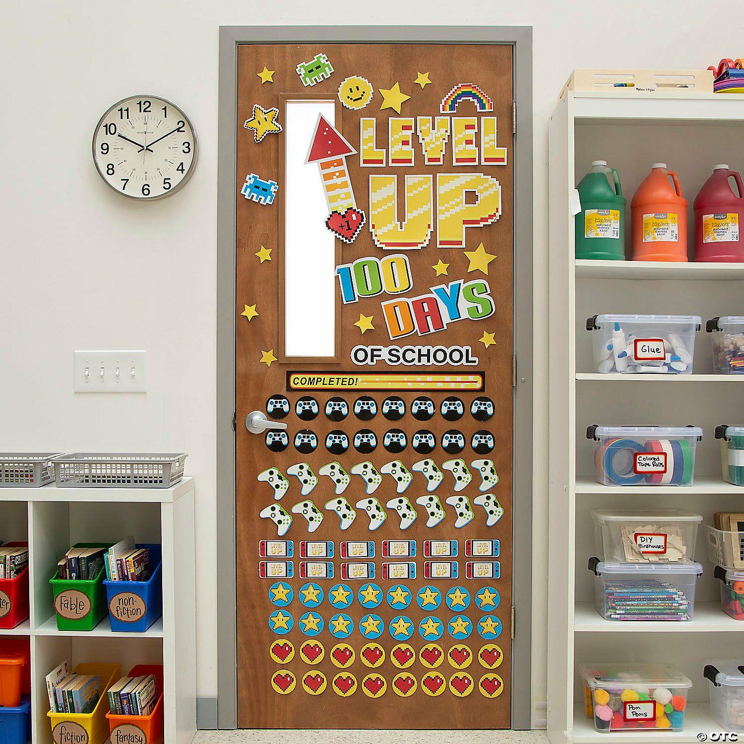 Door Decorations | 132 Pc. 100th Day Gamer Level Up Classroom Door Decorating Kit