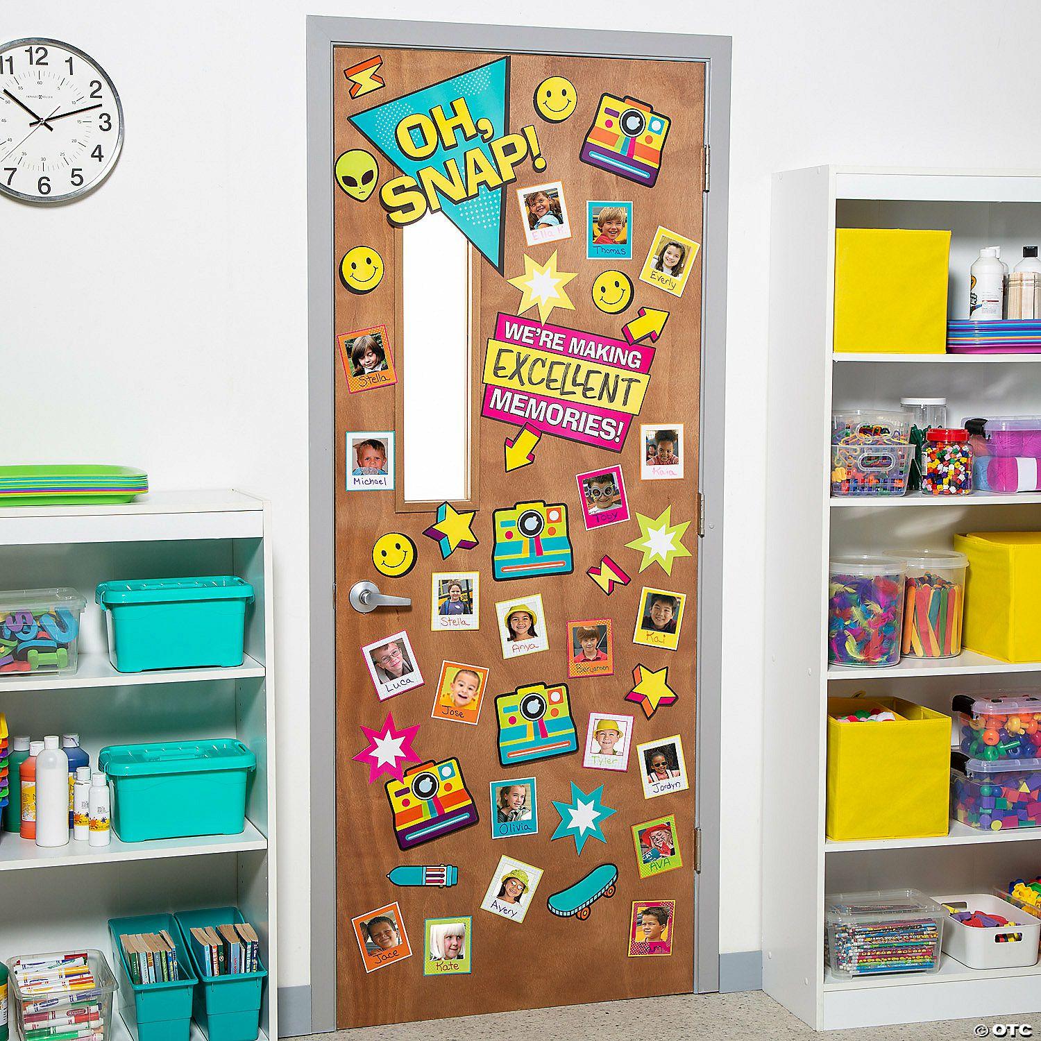 Door Decorations | 5 Pc. 90s Themed Student Pictures Classroom Door Decorating Set