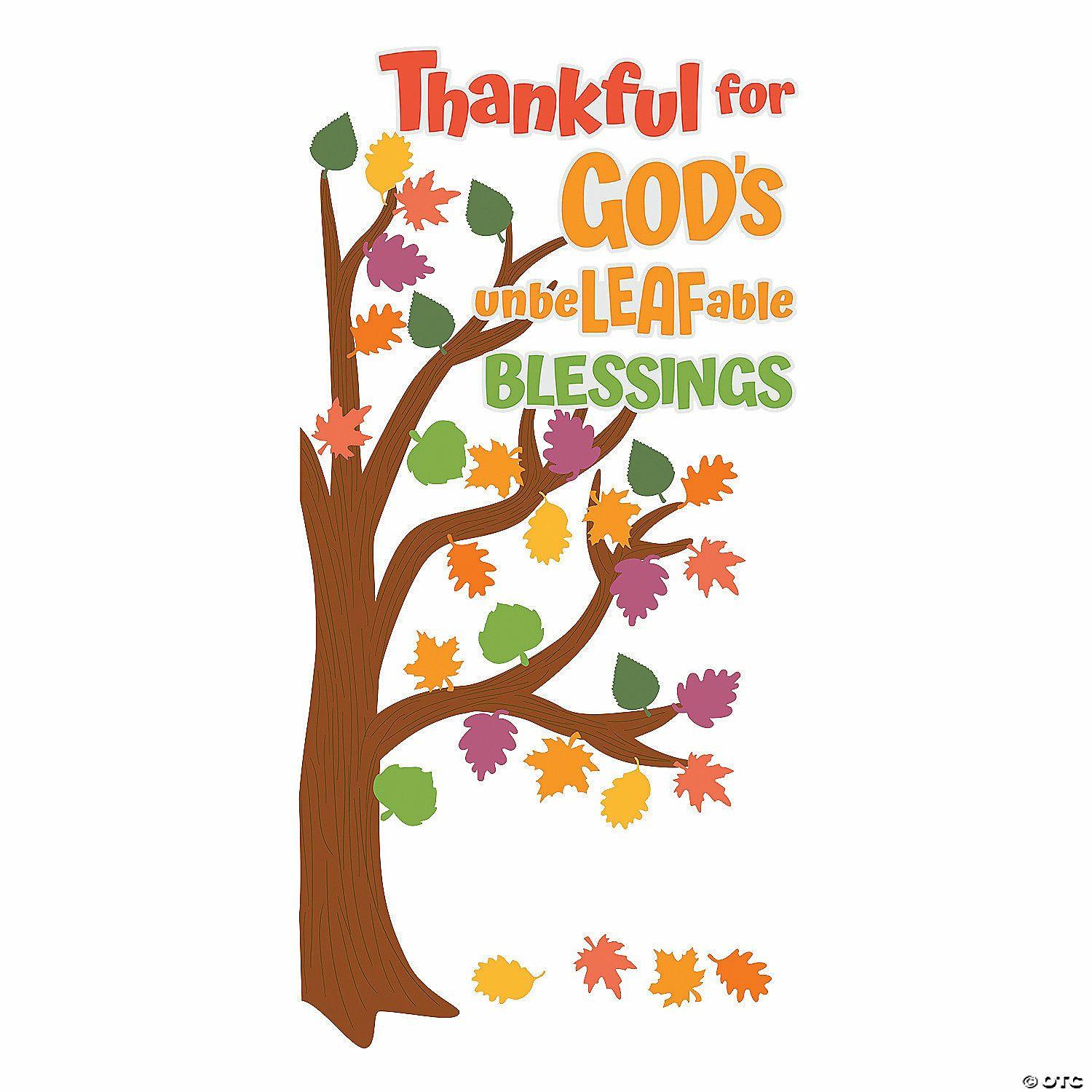 Door Decorations | Faith Thankful Tree Door Decoration Set – 13 Pc.