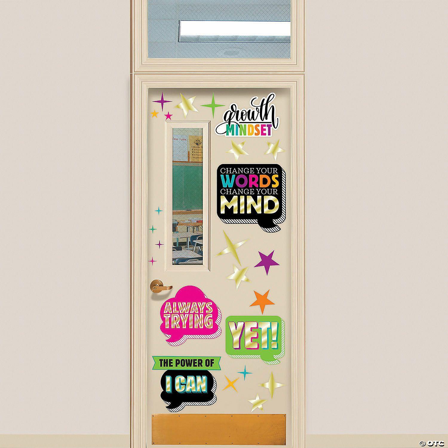 Door Decorations | Growth Mindset Cardstock Classroom Door Decorating Kit – 30 Pc.