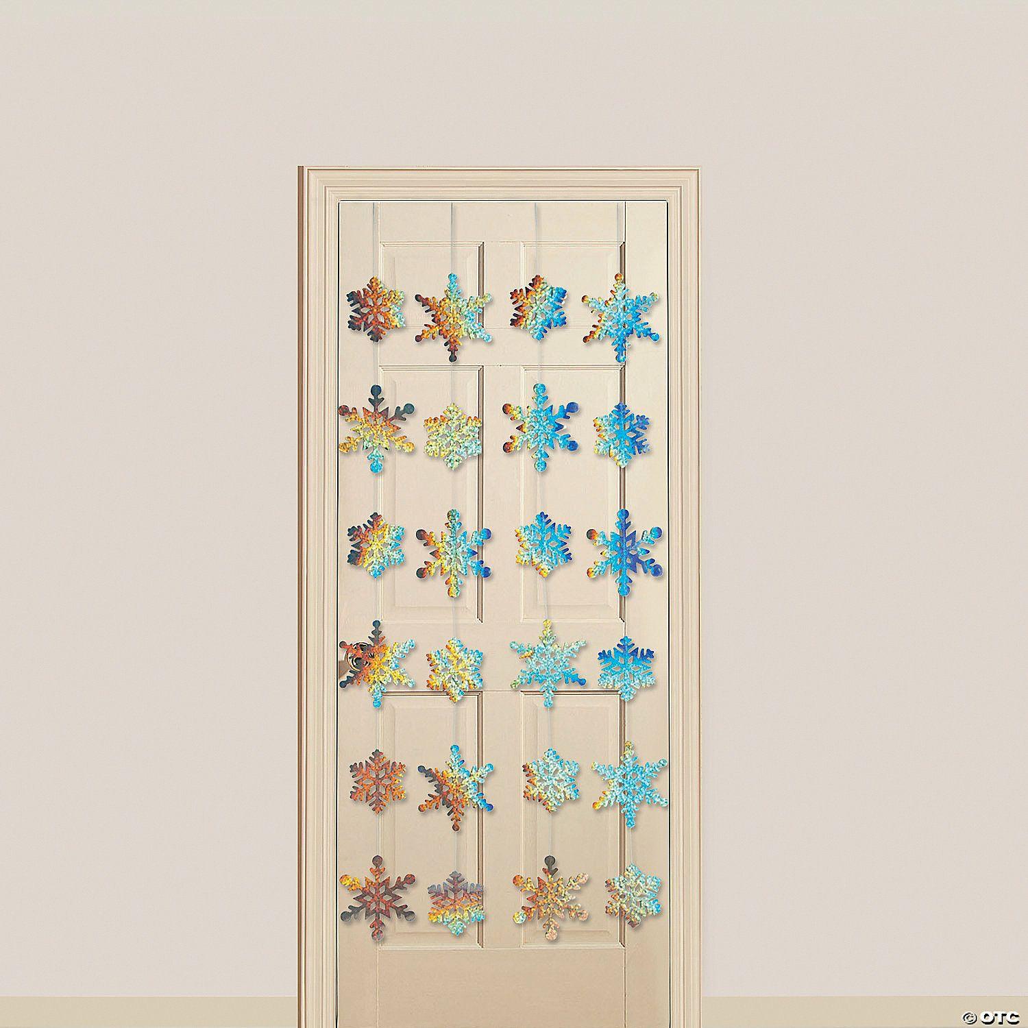 Door Decorations | Iridescent Snowflake Door Curtain