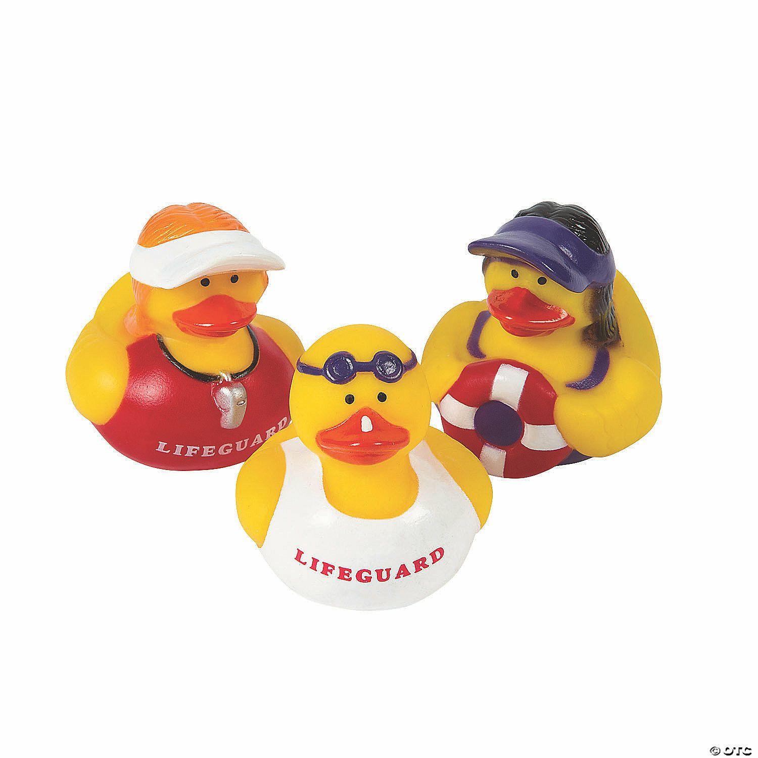 Dramatic Play | 2″ Pool & Beach Lifeguard Multicolor Novelty Rubber Ducks – 12 Pc.