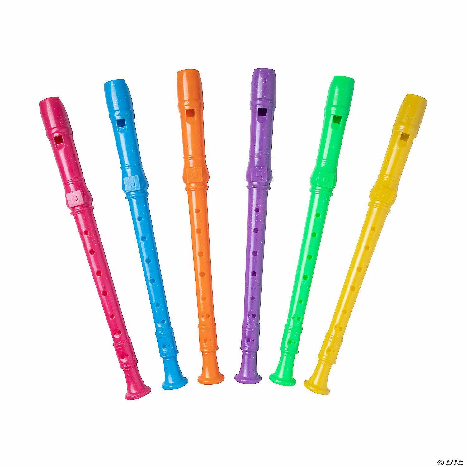 Dramatic Play | Bright Glitter Recorders – 12 Pc.