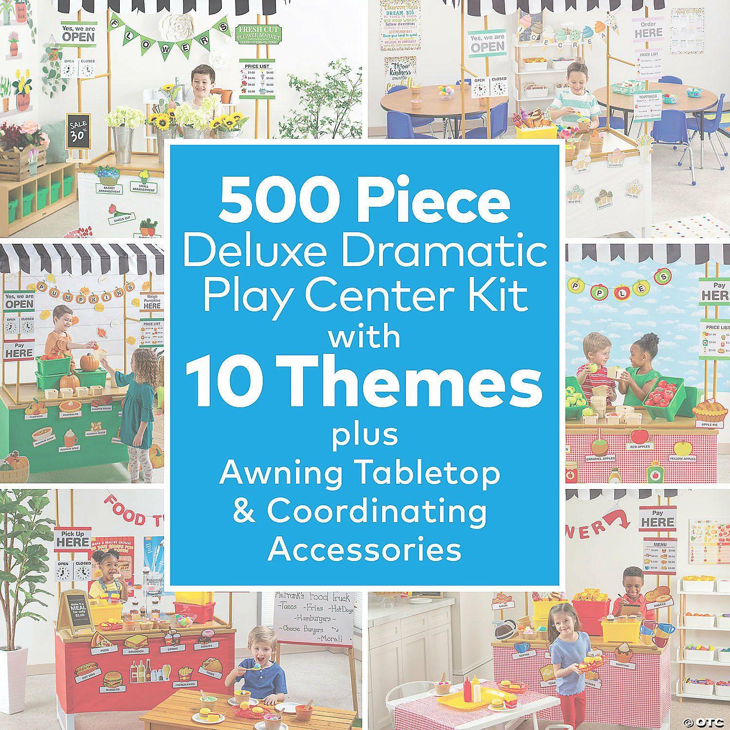 Dramatic Play | Deluxe Dramatic Play Center Kit with 10 Store Themes & Tabletop Tent – 517 Pc.